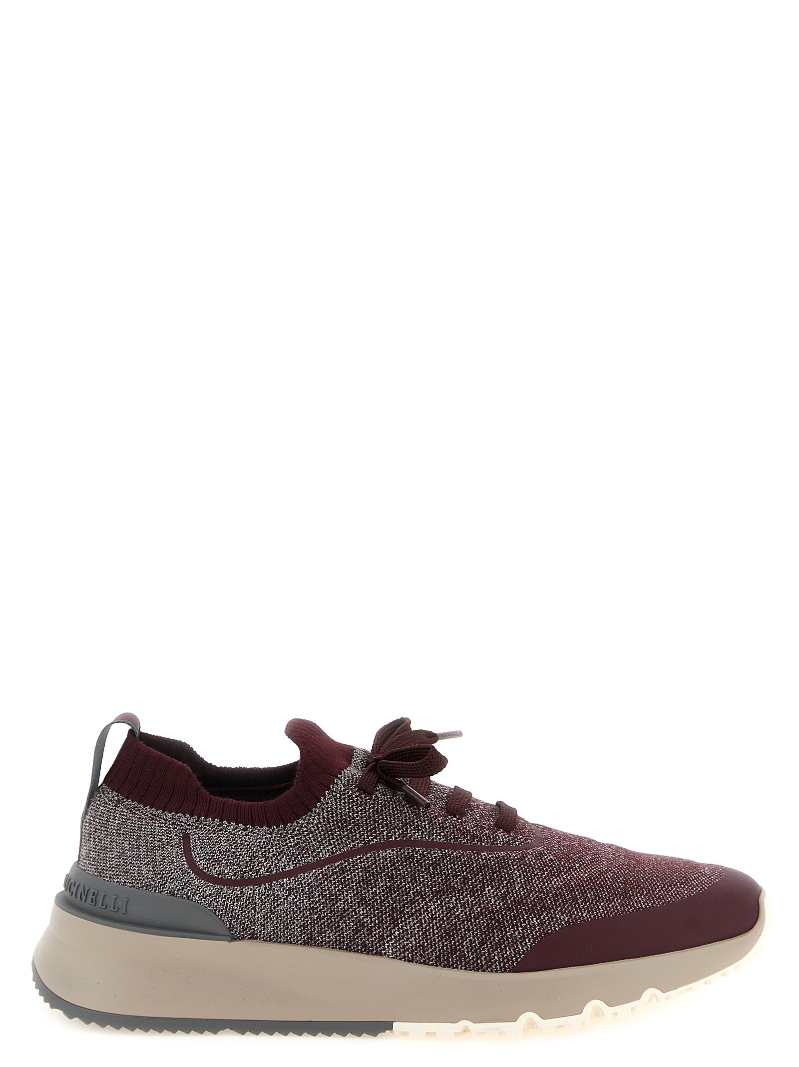Brunello Cucinelli Bordeaux Cotton Athletic Men's Sneakers