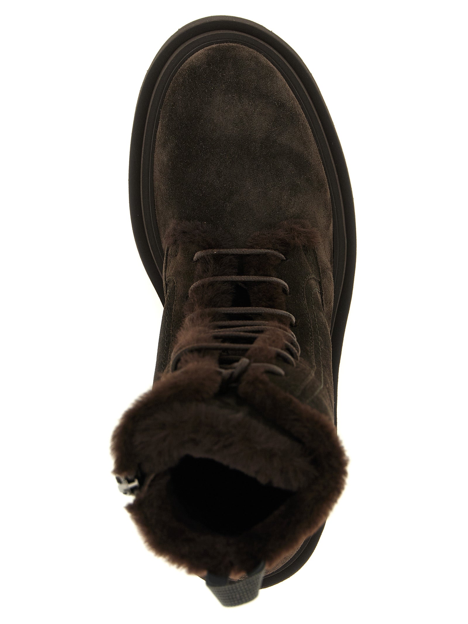 Brunello Cucinelli Brown Calfskin Lace-Up Women's Boots