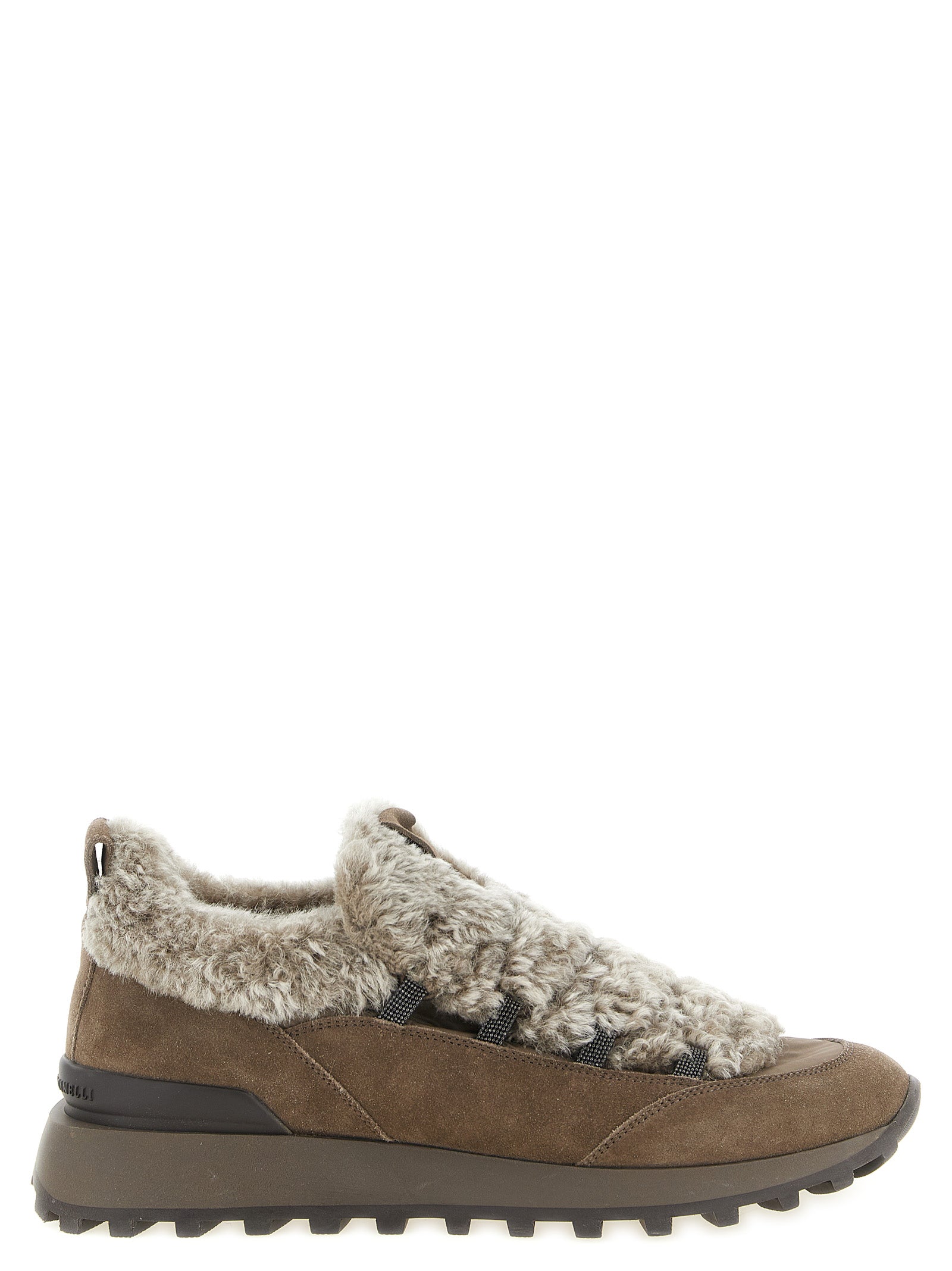 Brunello Cucinelli Brown Calfskin Chunky Women's Sneakers