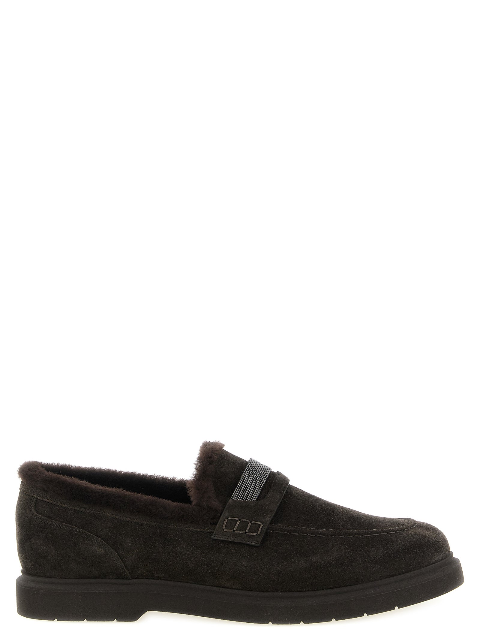 Brunello Cucinelli Brown Calfskin Slip-On Women's Loafers