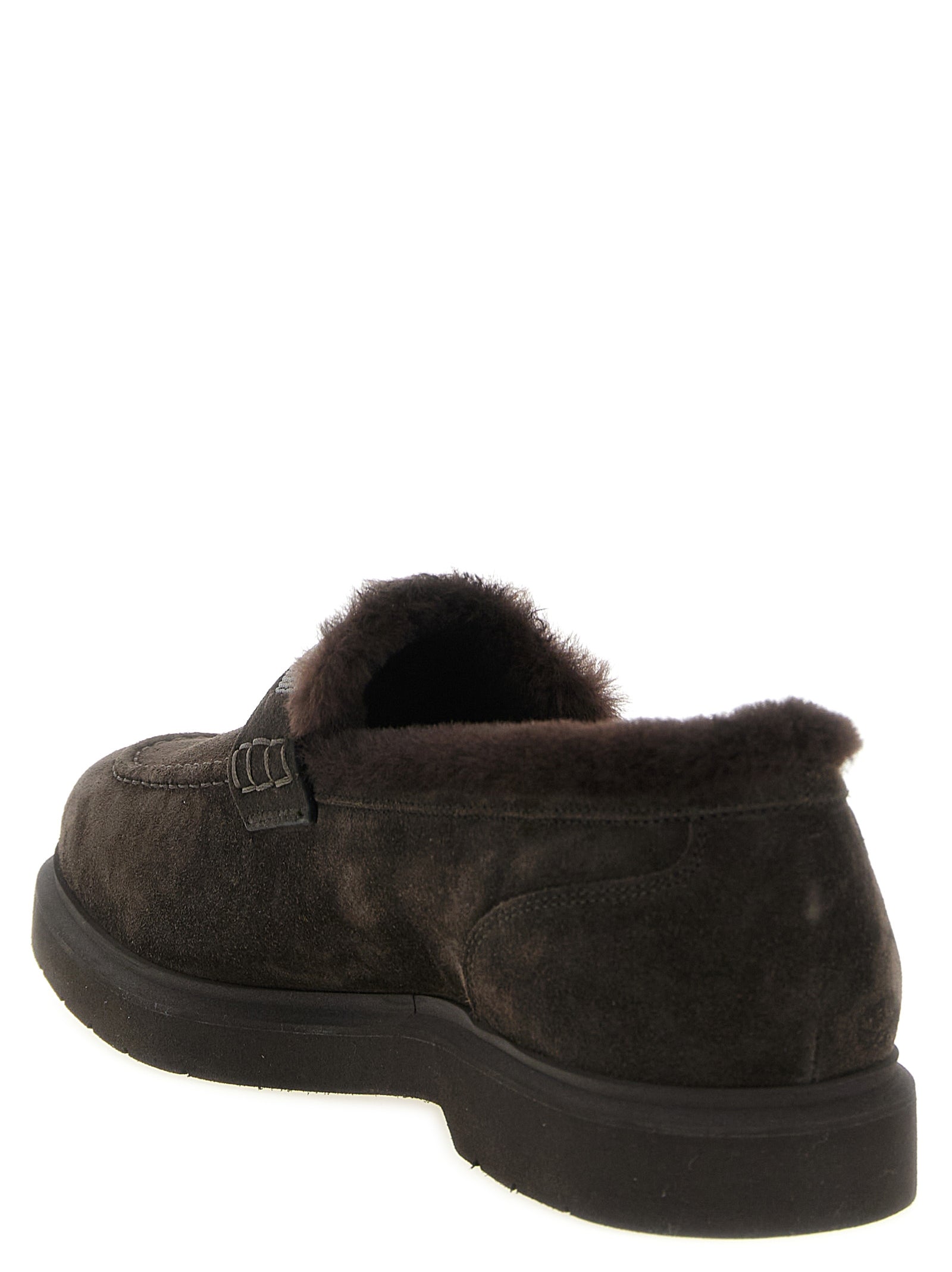 Brunello Cucinelli Brown Calfskin Slip-On Women's Loafers