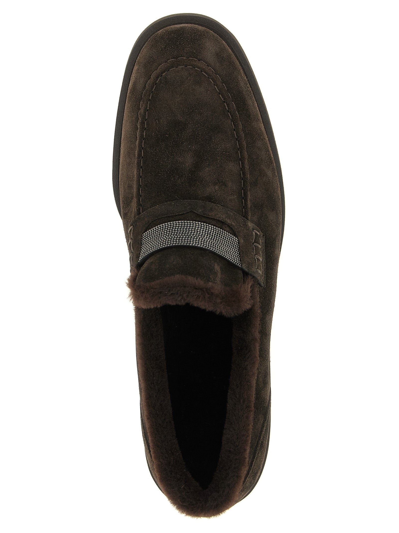 Brunello Cucinelli Brown Calfskin Slip-On Women's Loafers