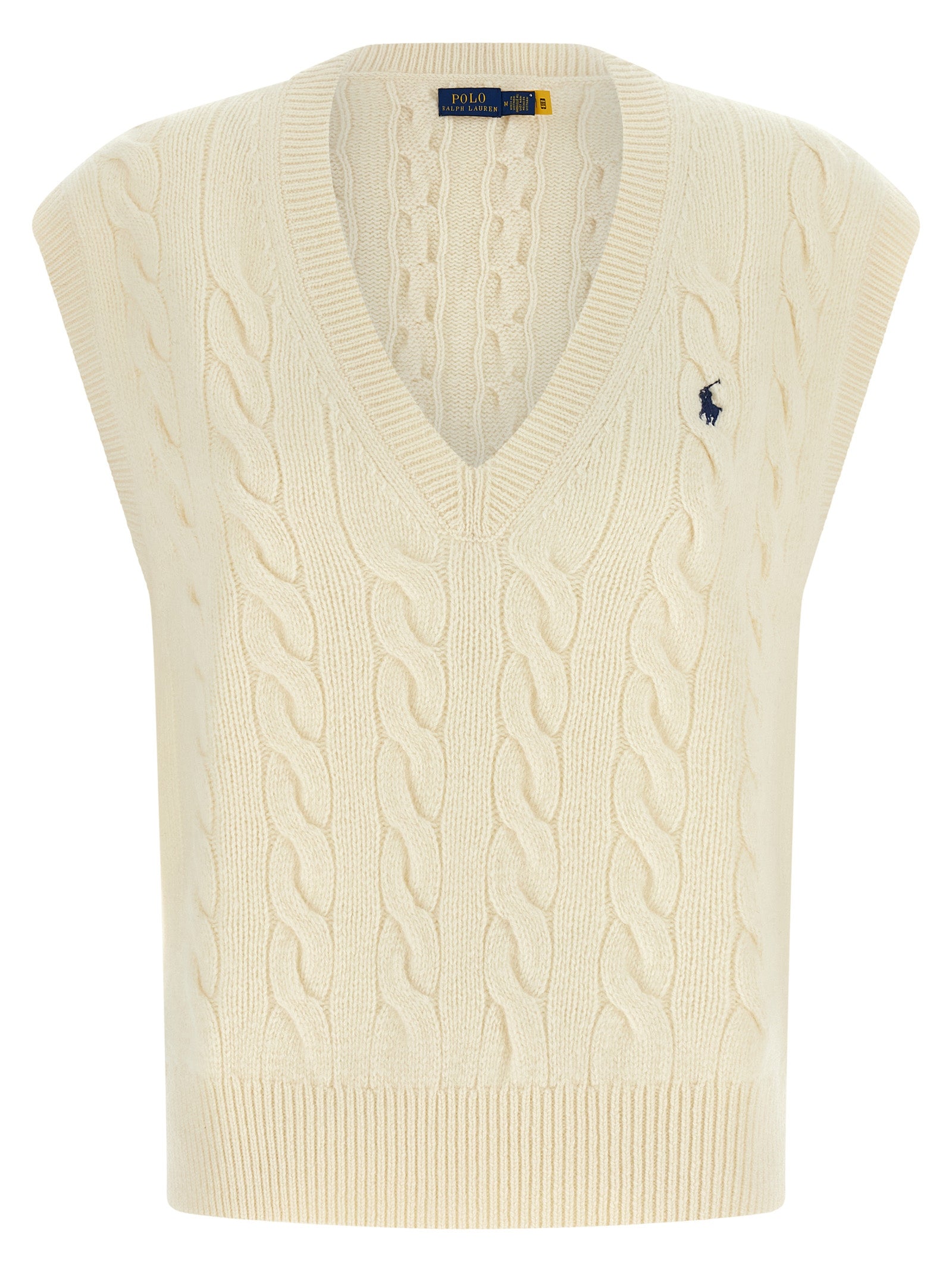Polo Ralph Lauren White Wool Sleeveless Women's Jacket