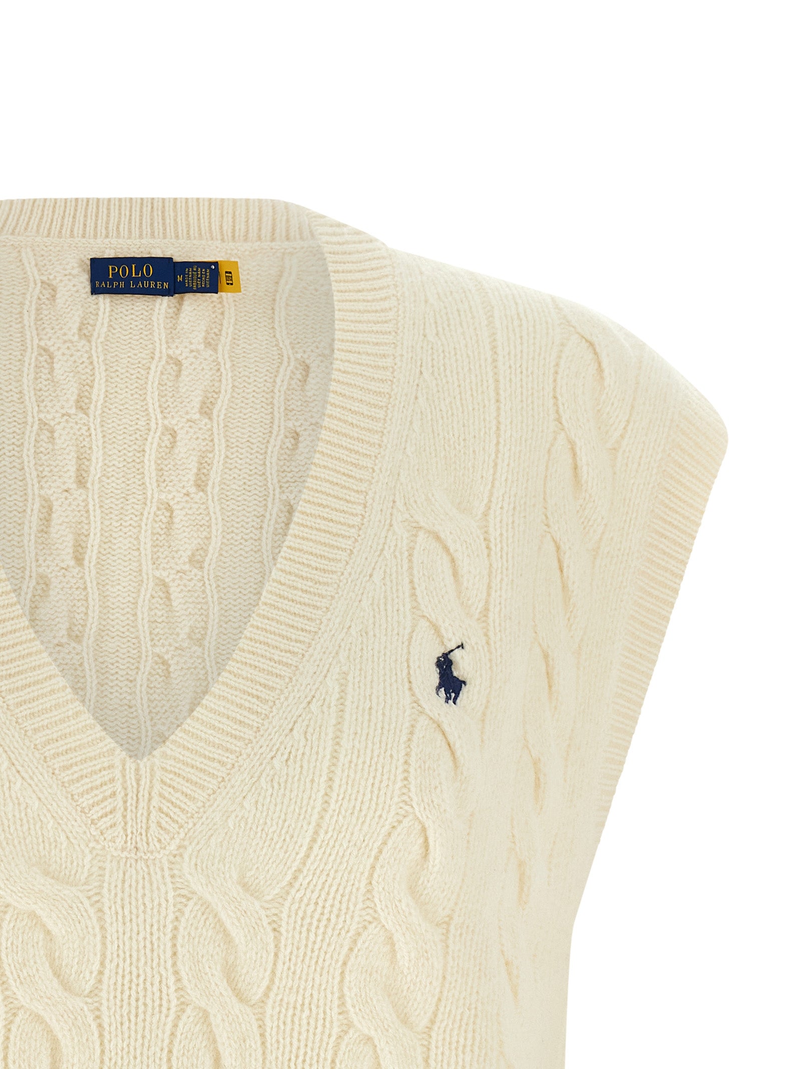 Polo Ralph Lauren White Wool Sleeveless Women's Jacket