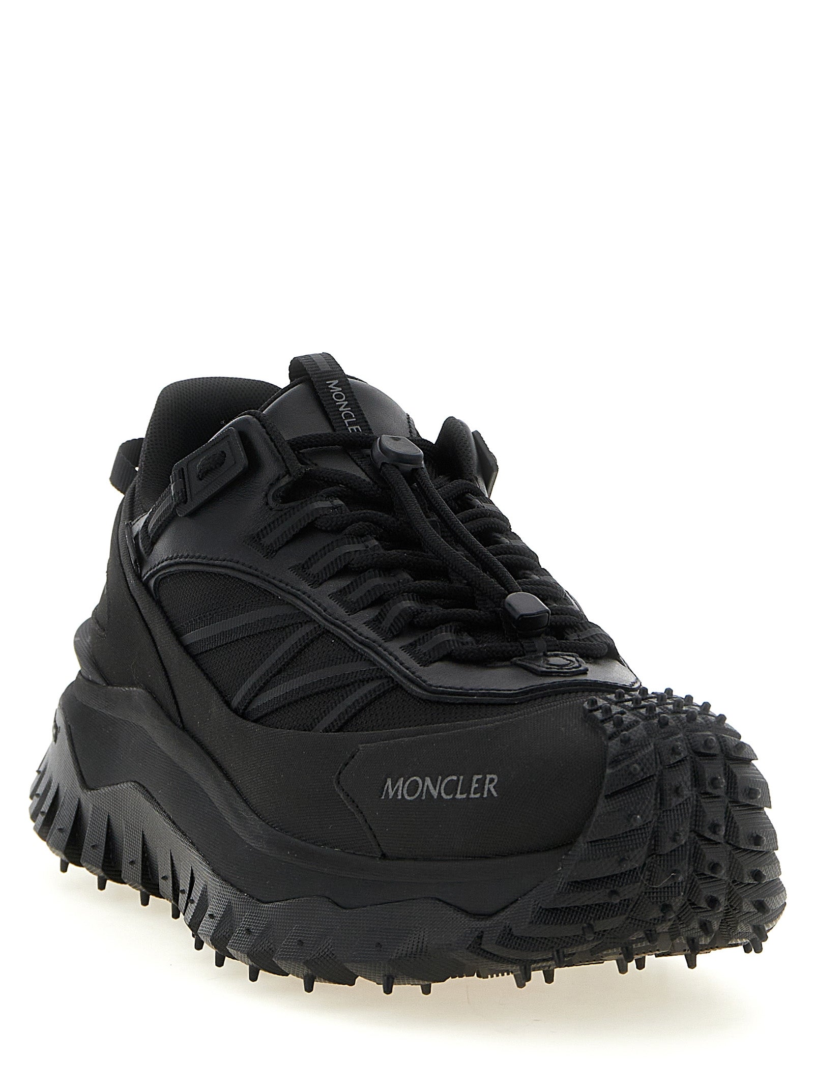 Moncler Black Leather Athletic Men's Sneakers