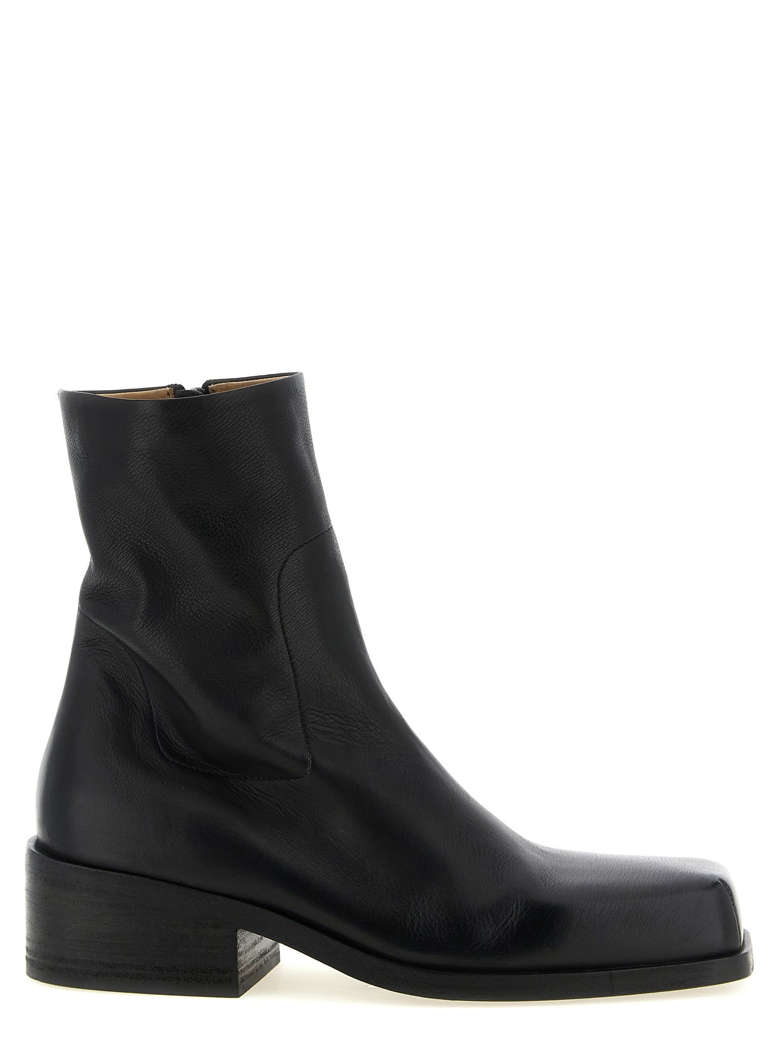 Marsell Black Calfskin Ankle Men's Boots