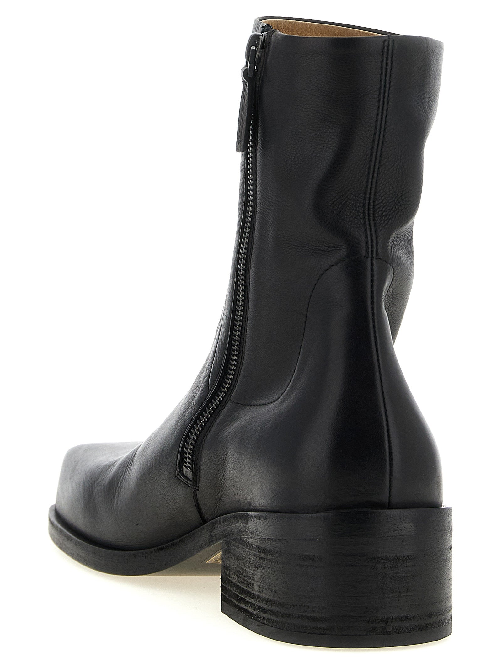 Marsell Black Calfskin Ankle Men's Boots