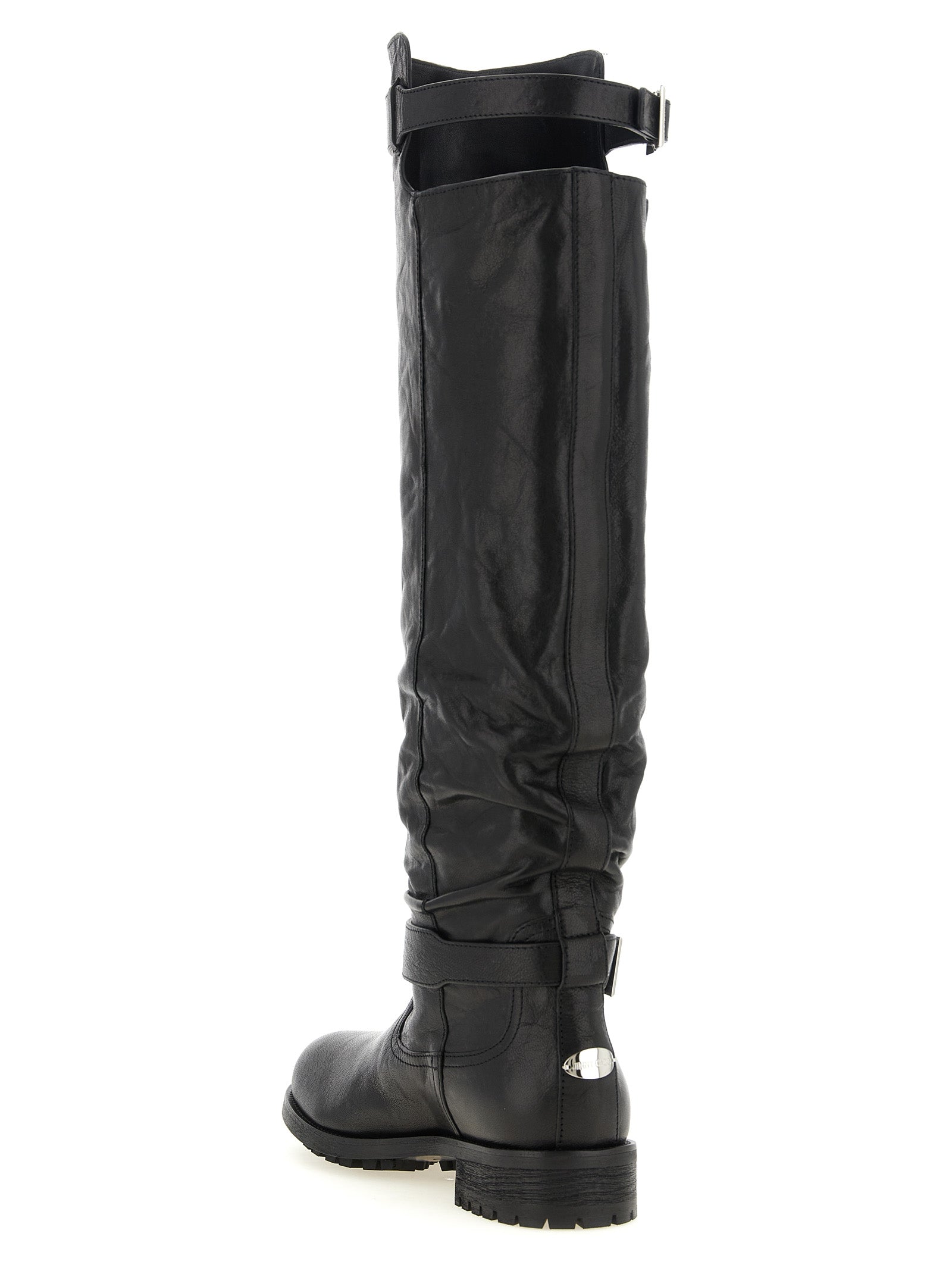 Jimmy Choo Black Leather Over The Women's Knee