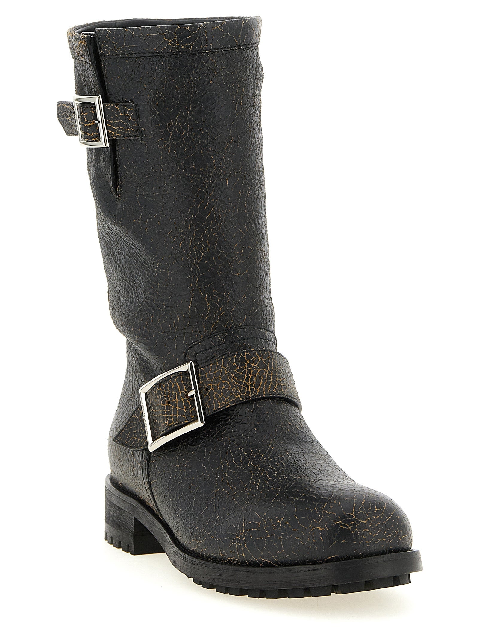 Jimmy Choo Black Leather Ankle Women's Boots