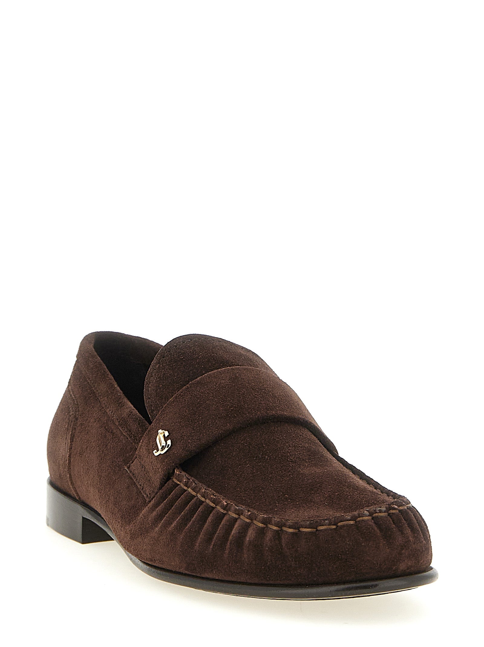 Jimmy Choo Brown Leather Slip-On Women's Loafers
