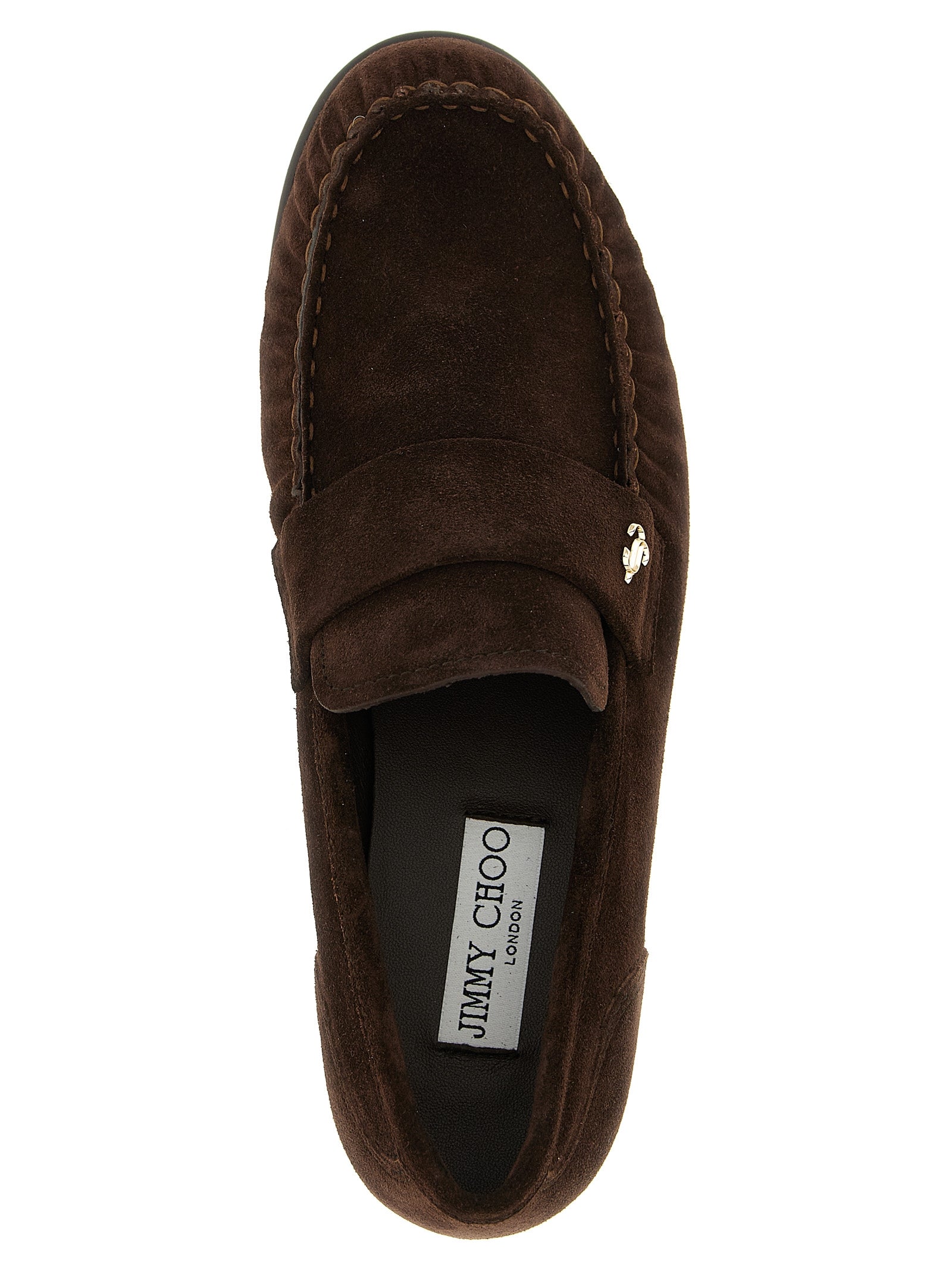 Jimmy Choo Brown Leather Slip-On Women's Loafers