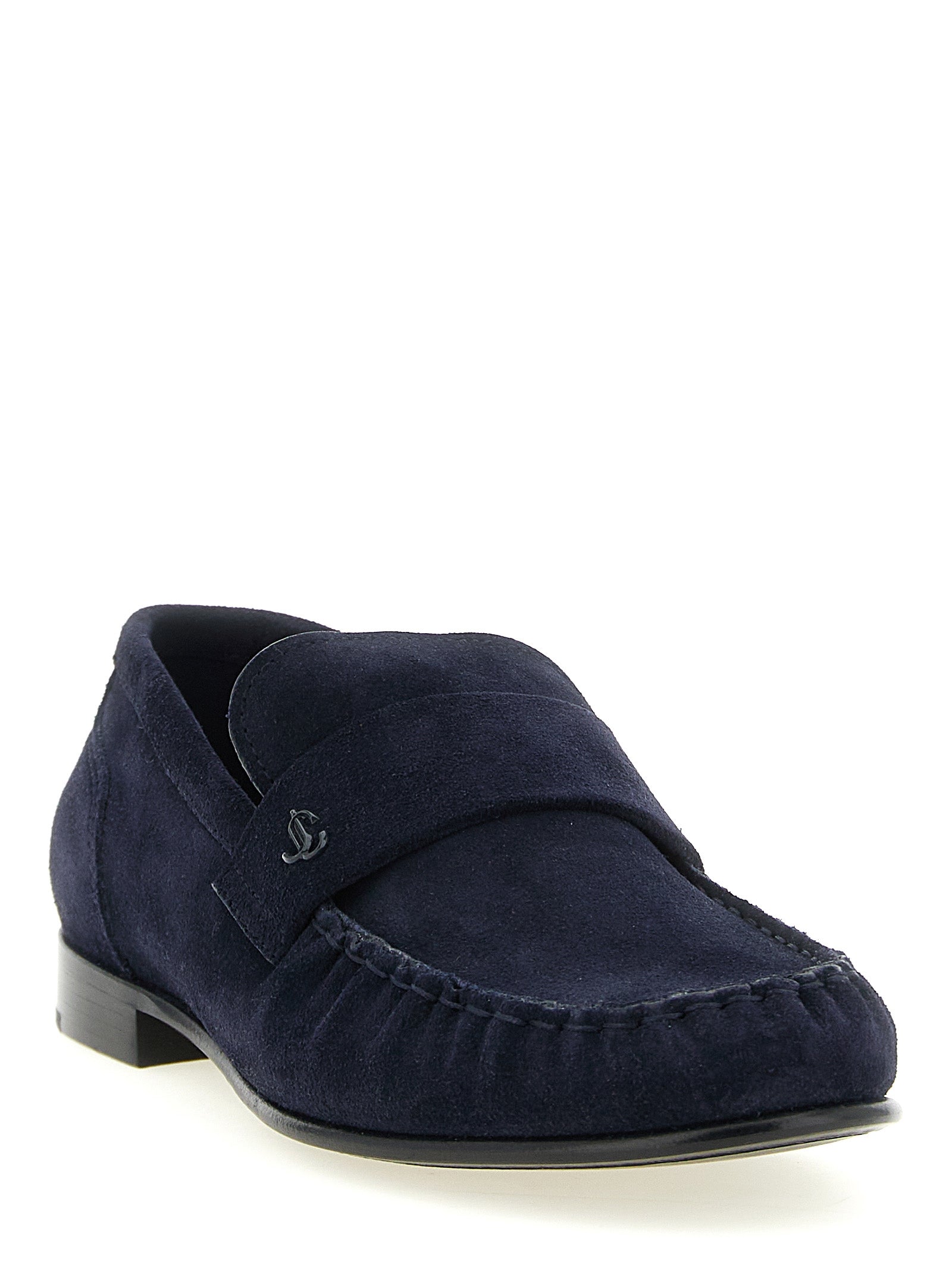 Jimmy Choo Blue Leather Slip-On Women's Loafers