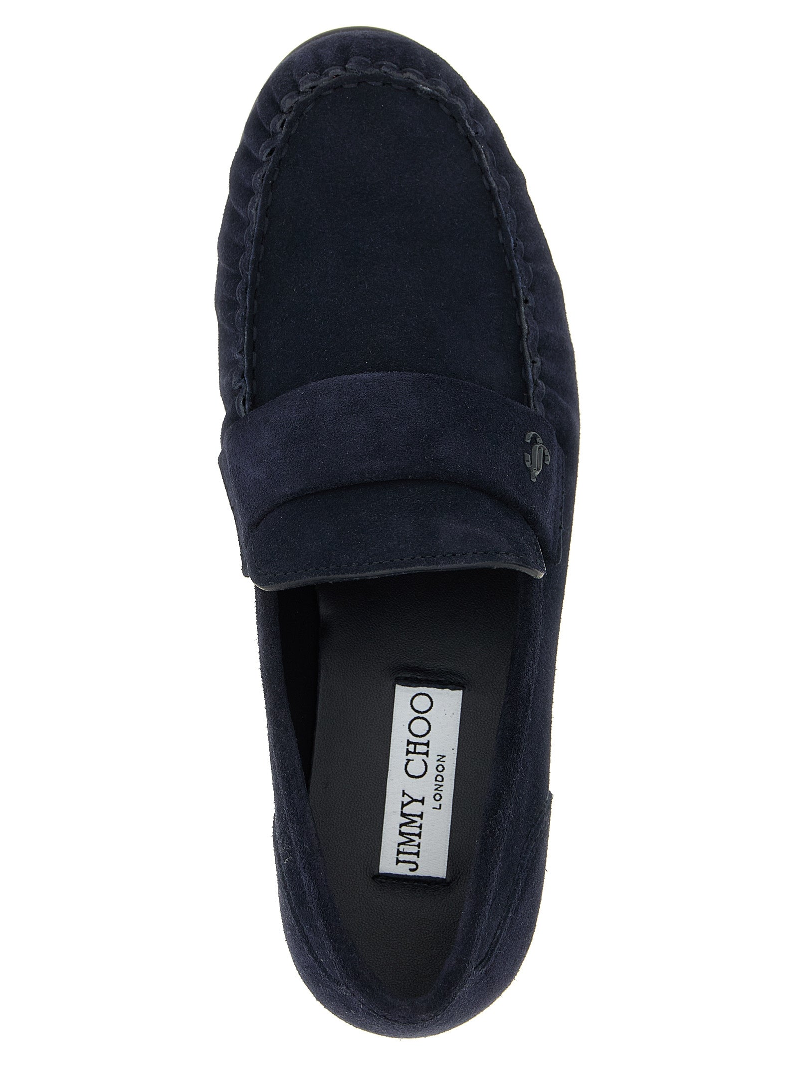 Jimmy Choo Blue Leather Slip-On Women's Loafers