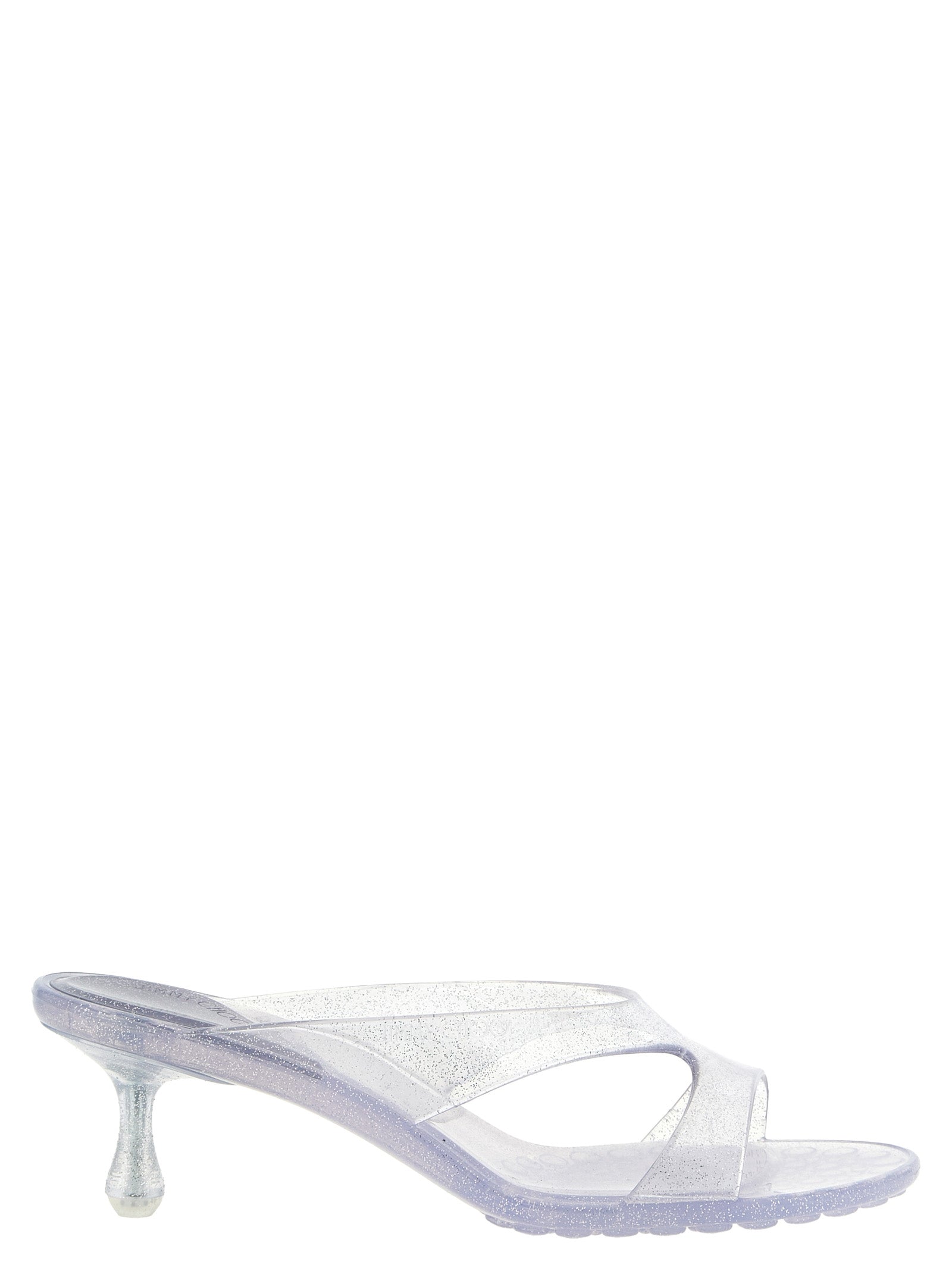 Jimmy Choo Silver Rubber Flat Women's Sandals