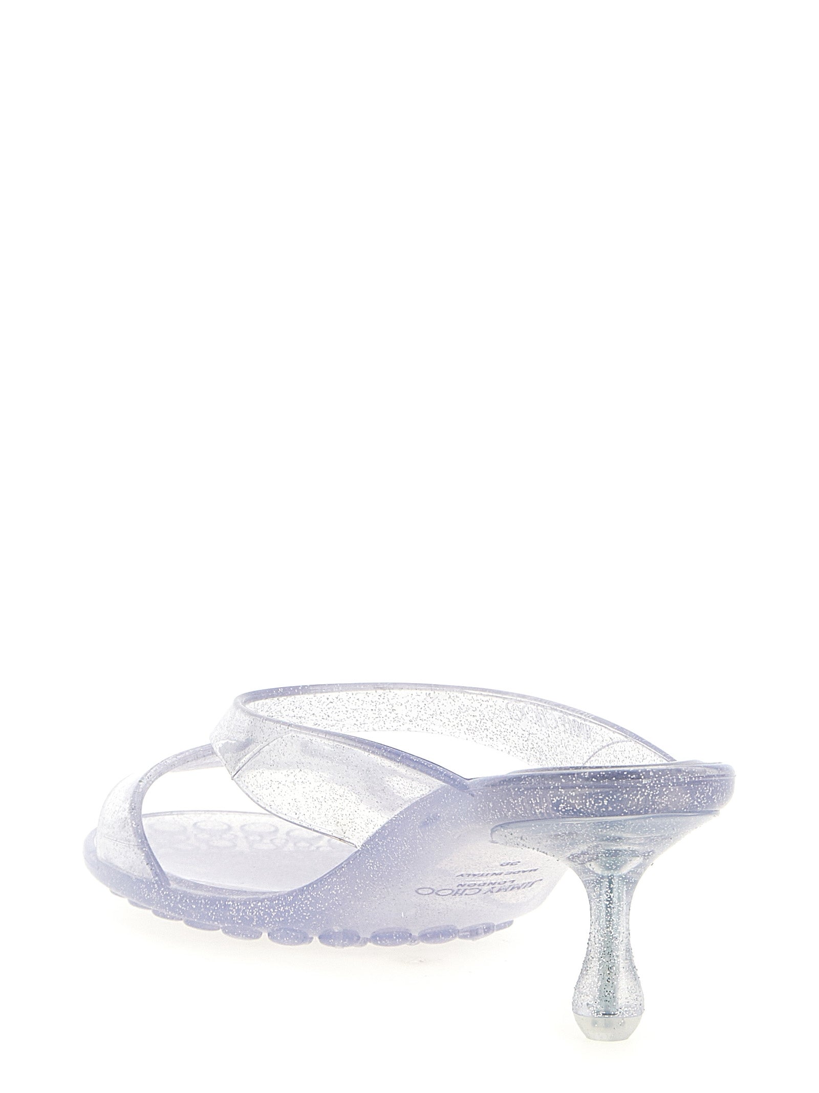 Jimmy Choo Silver Rubber Flat Women's Sandals