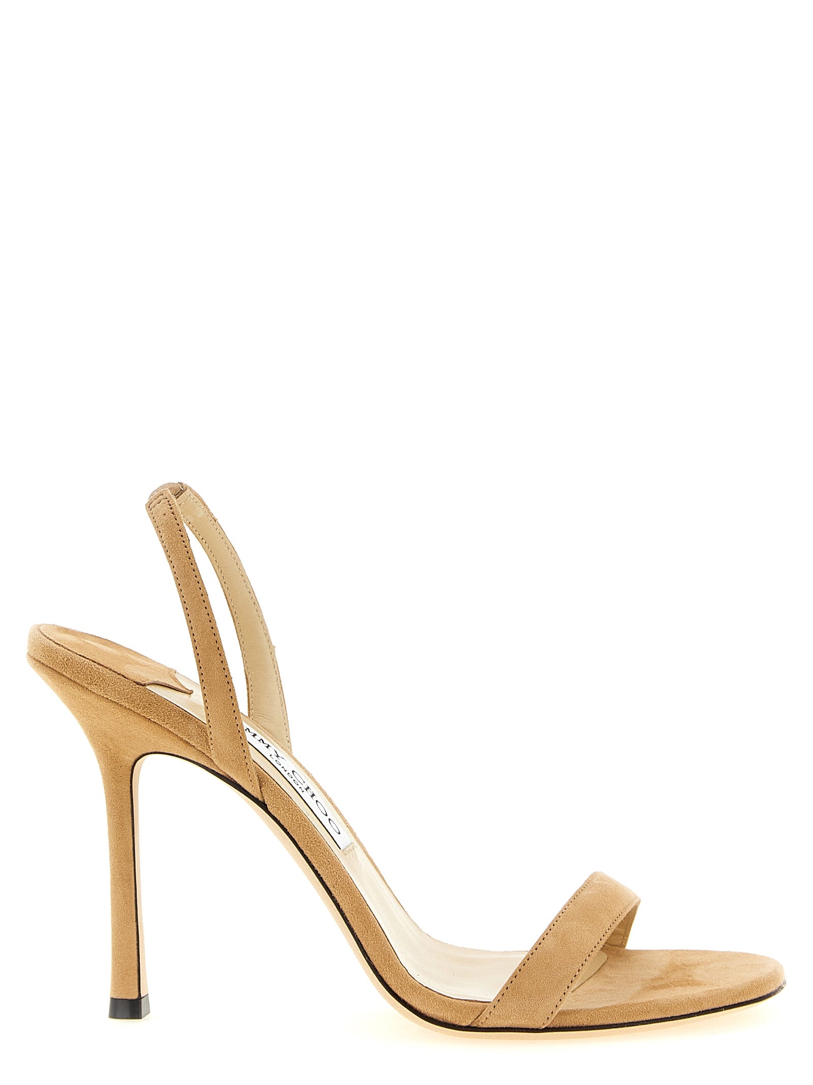Jimmy Choo Beige Leather Stiletto Heel Women's Sandals