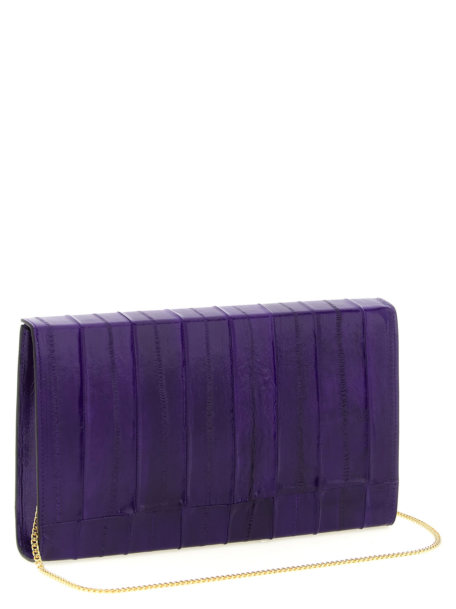 Giuseppe Zanotti Purple Leather Clutch Women's Bag