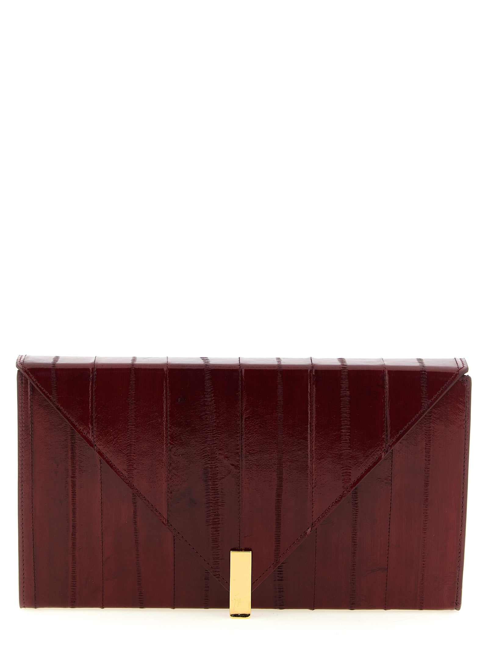 Giuseppe Zanotti Bordeaux Leather Clutch Women's Bag