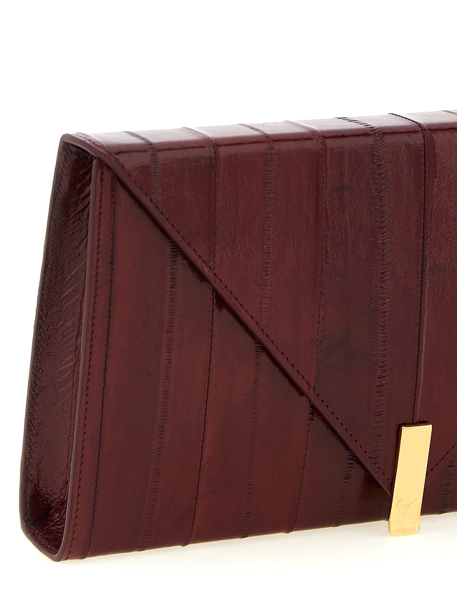Giuseppe Zanotti Bordeaux Leather Clutch Women's Bag