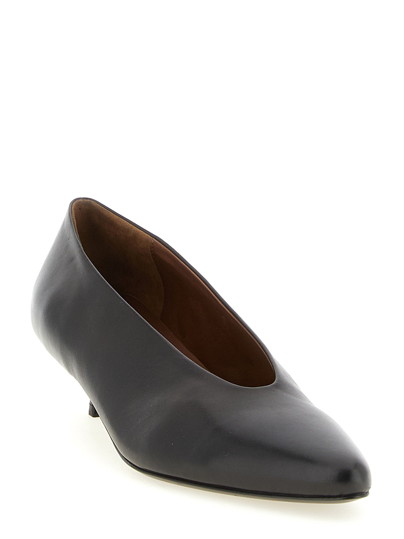 Marsell Brown Calfskin Mid Heel Women's Pumps