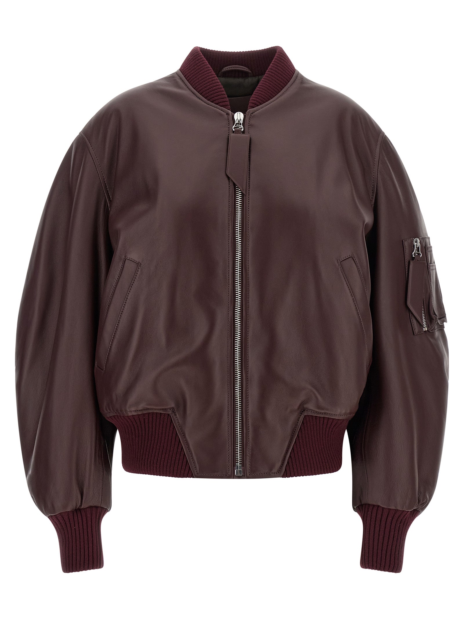 The Attico Bordeaux Lamb Leather Leather Women's Jacket