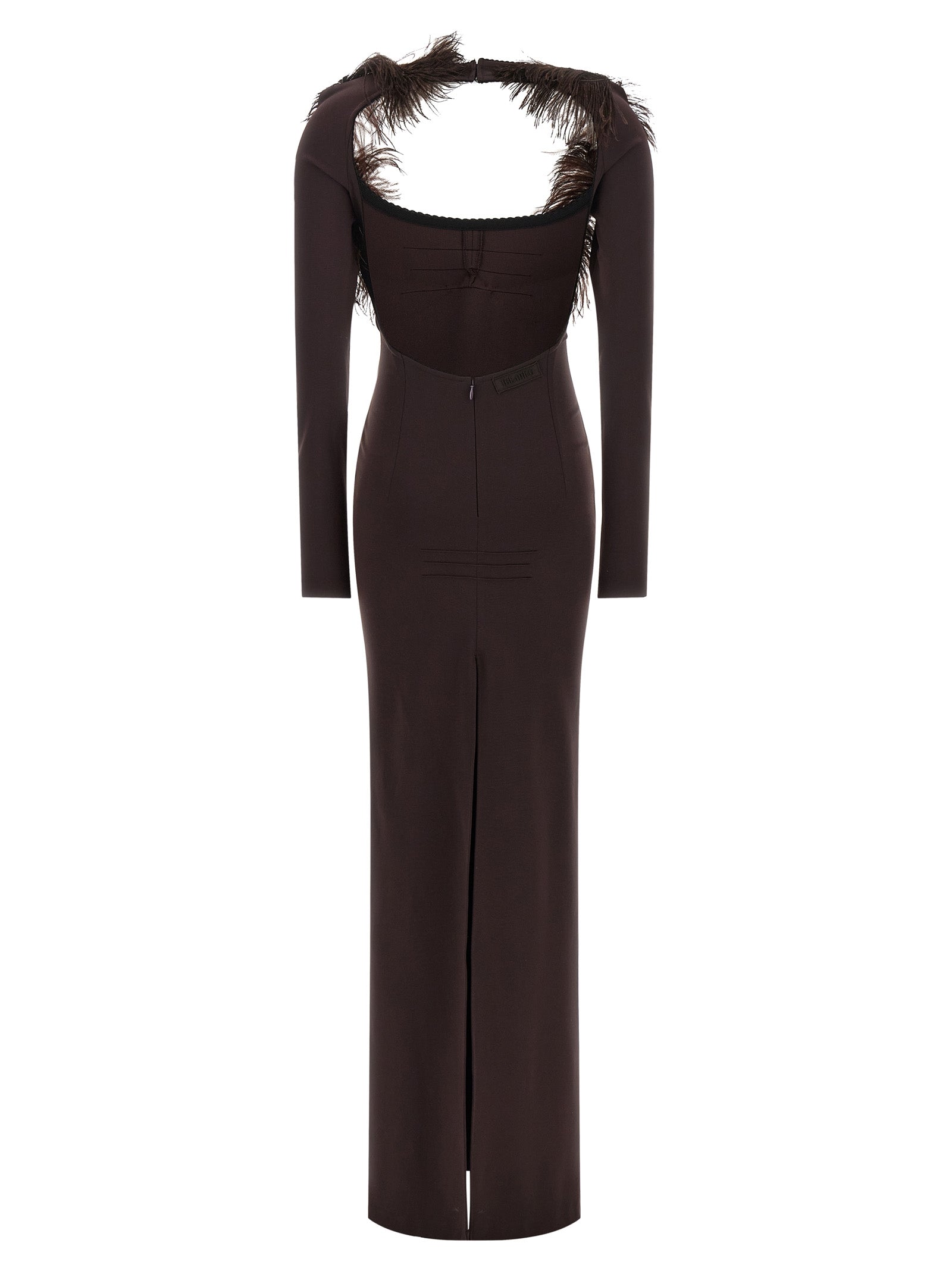 The Attico Brown Viscose Long Women's Dress