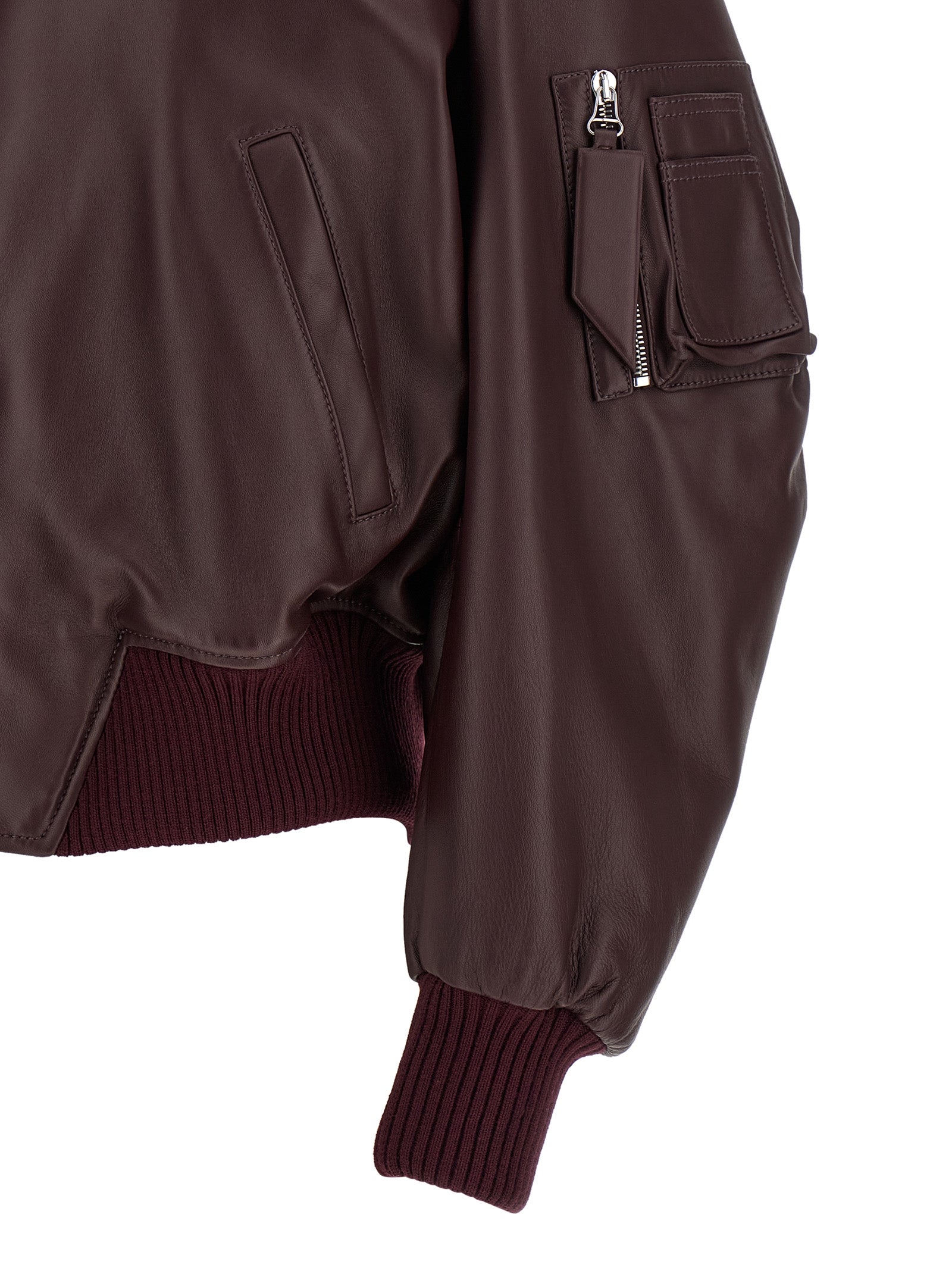 The Attico Bordeaux Lamb Leather Leather Women's Jacket