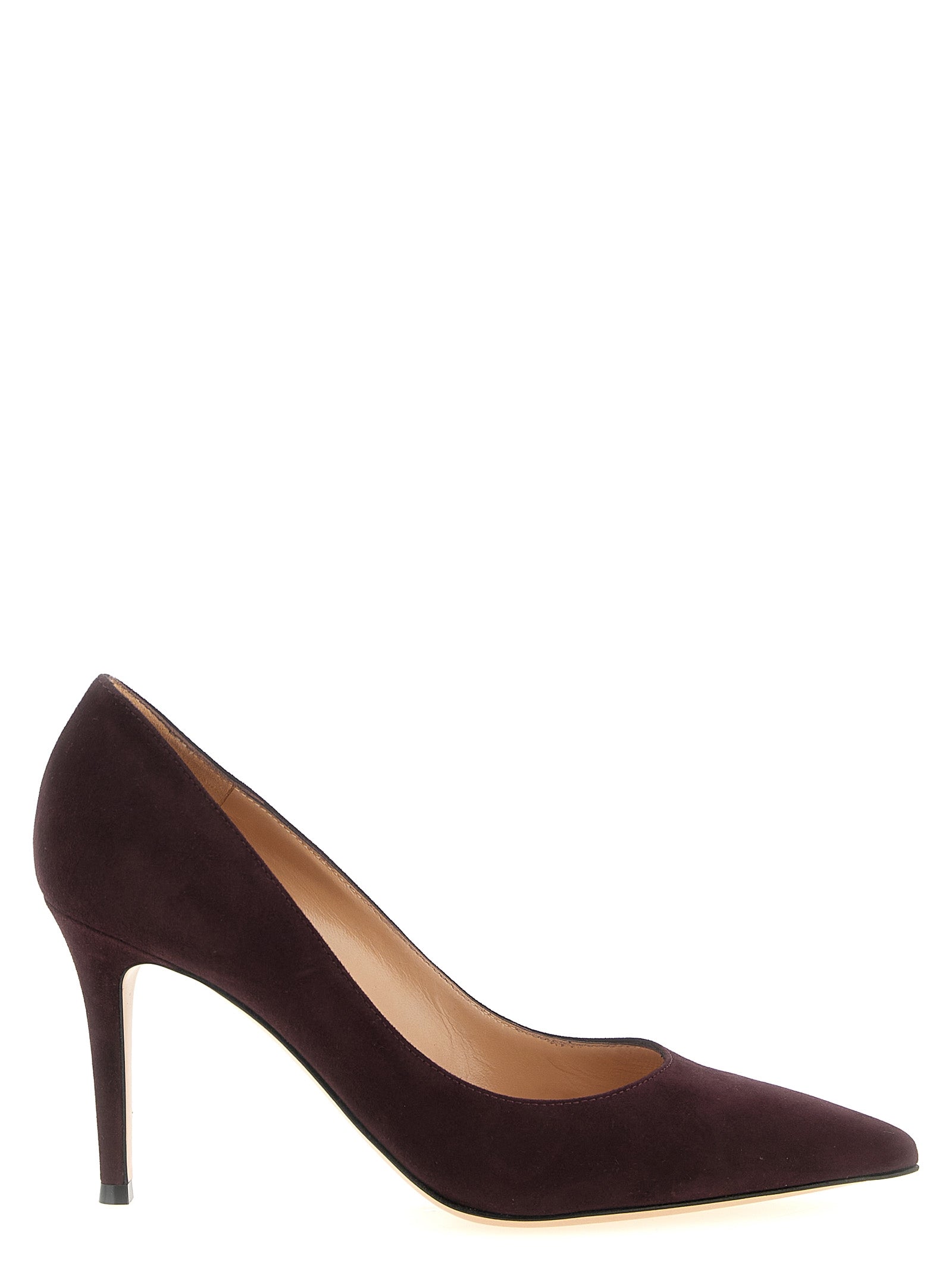 Gianvito Rossi Bordeaux Suede Leather High Heel Women's Pumps