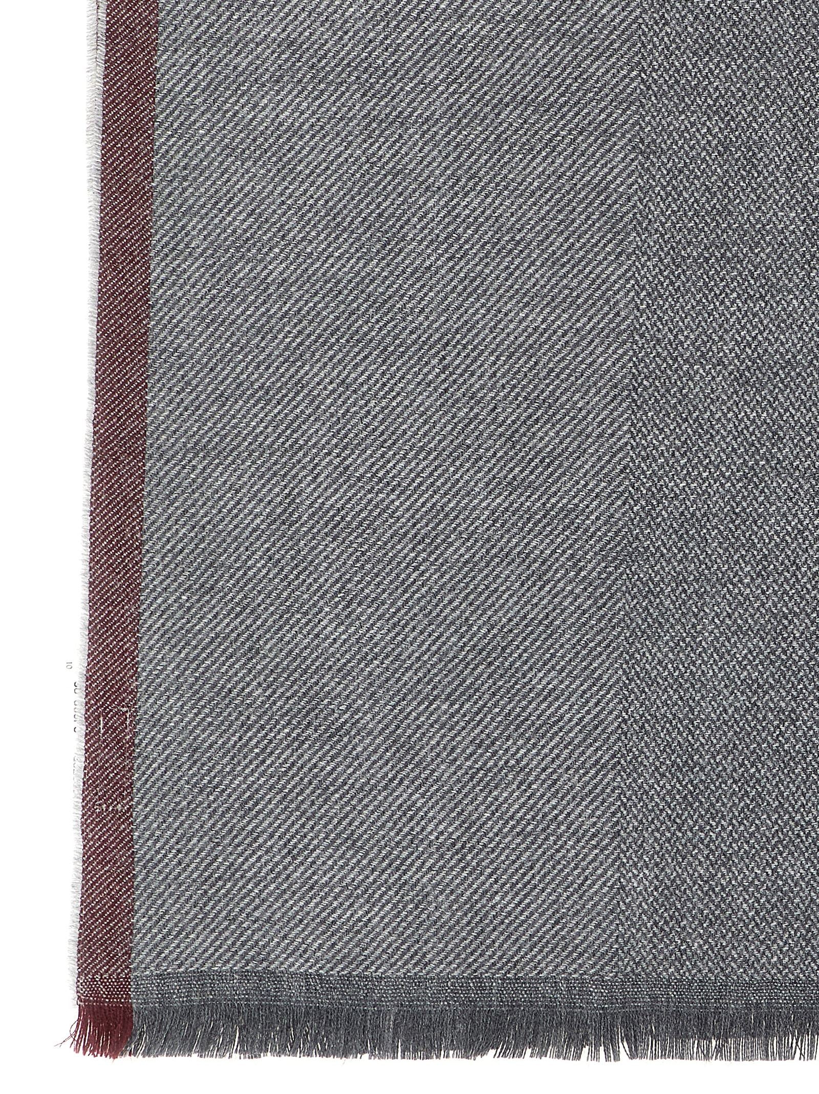 Brunello Cucinelli Gray Wool Men's Scarf