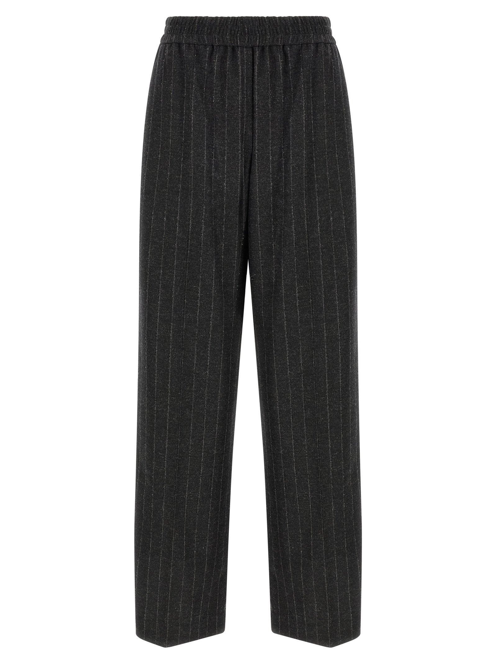 Brunello Cucinelli Gray Virgin Wool Casual Women's Pants