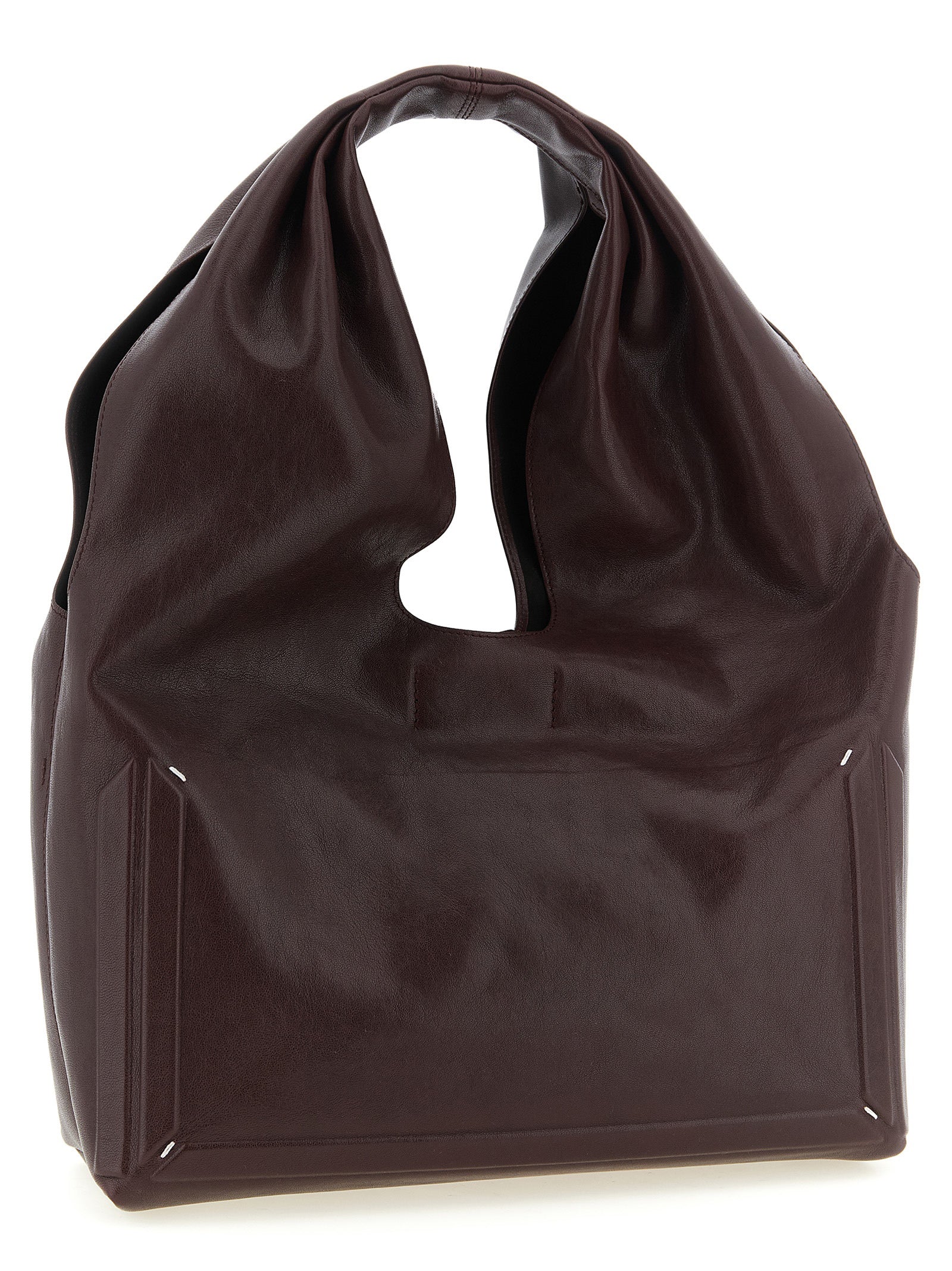 Maison Margiela Bordeaux Lamb Leather Shoulder Women's Bag