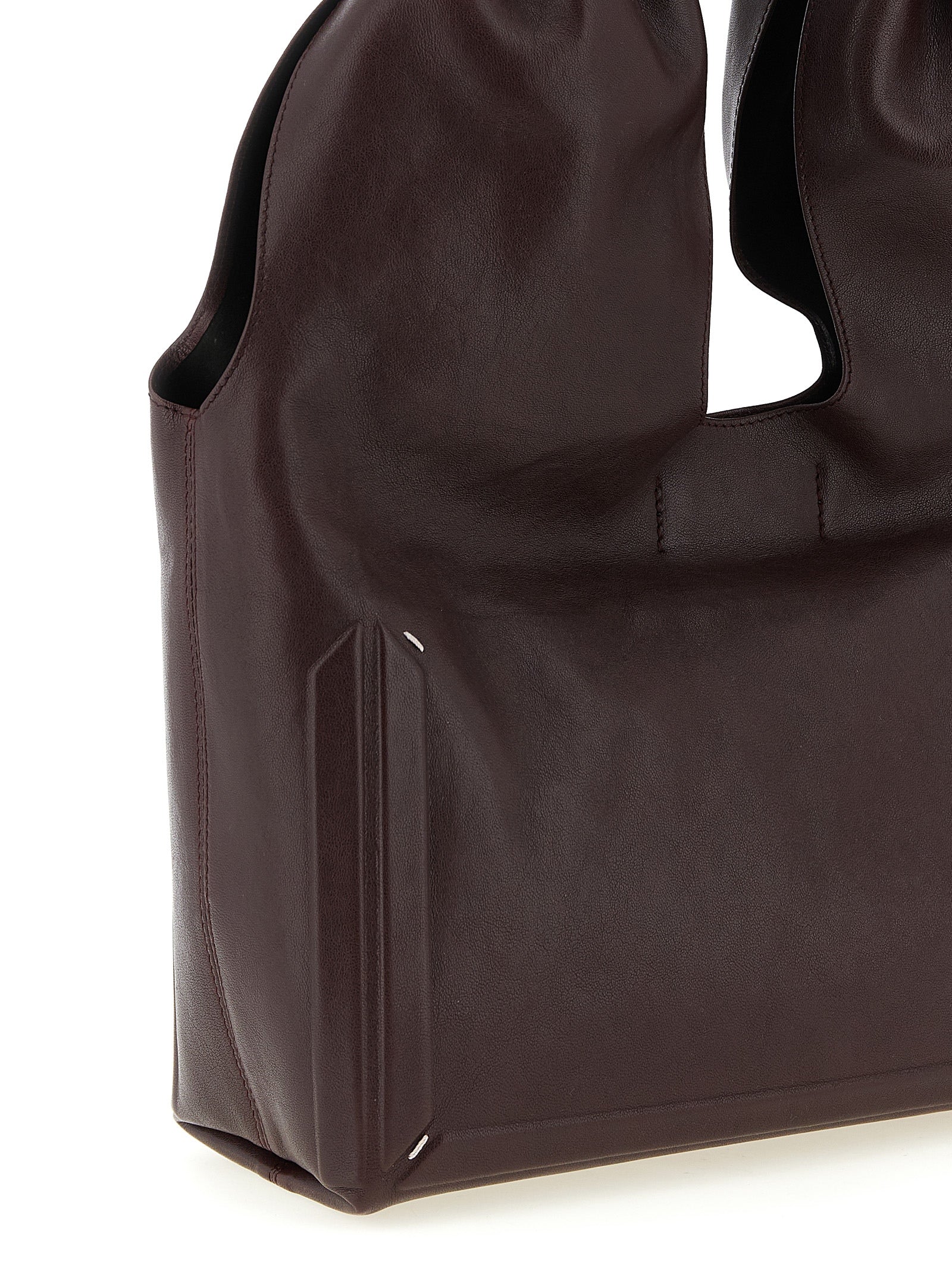 Maison Margiela Bordeaux Lamb Leather Shoulder Women's Bag