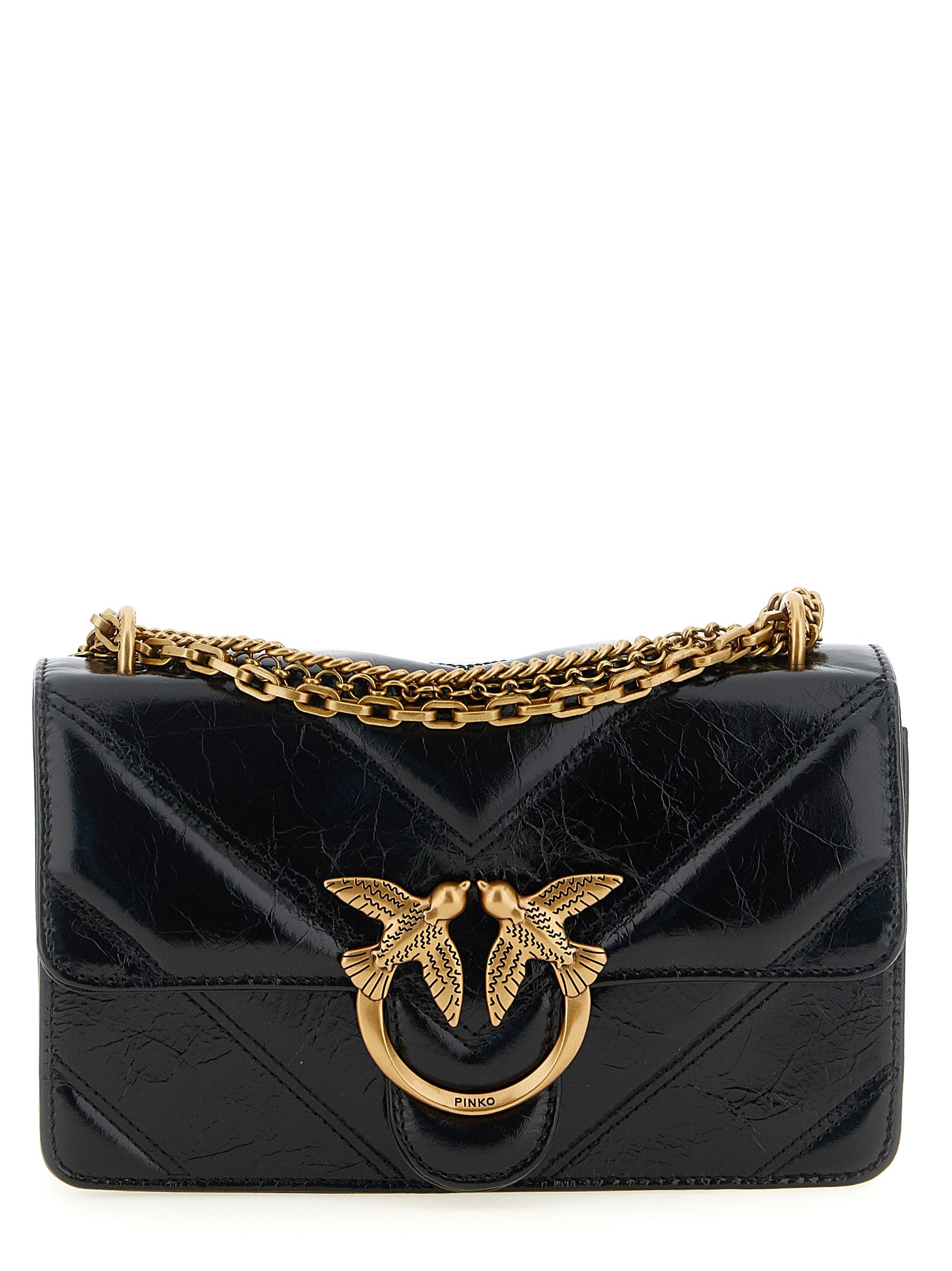 PINKO Black Calfskin Crossbody Women's Bag