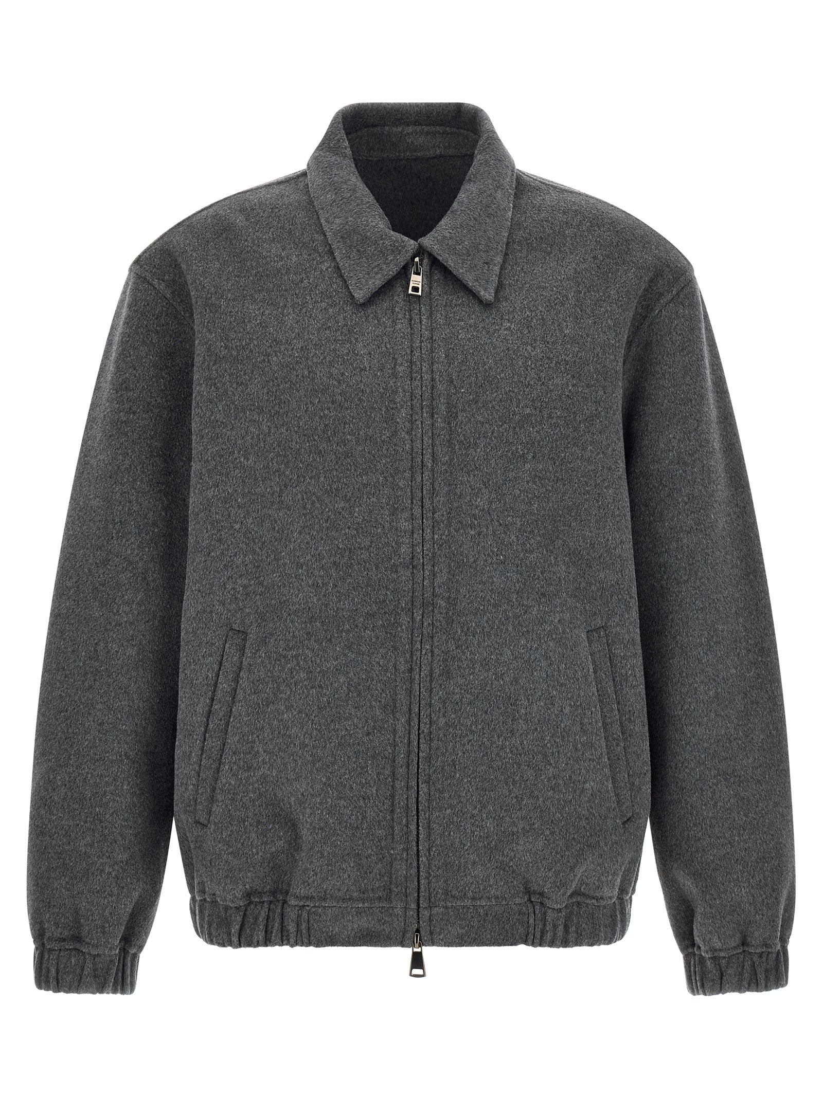 GIORGIO BRATO Gray Wool Full-Length Men's Jacket