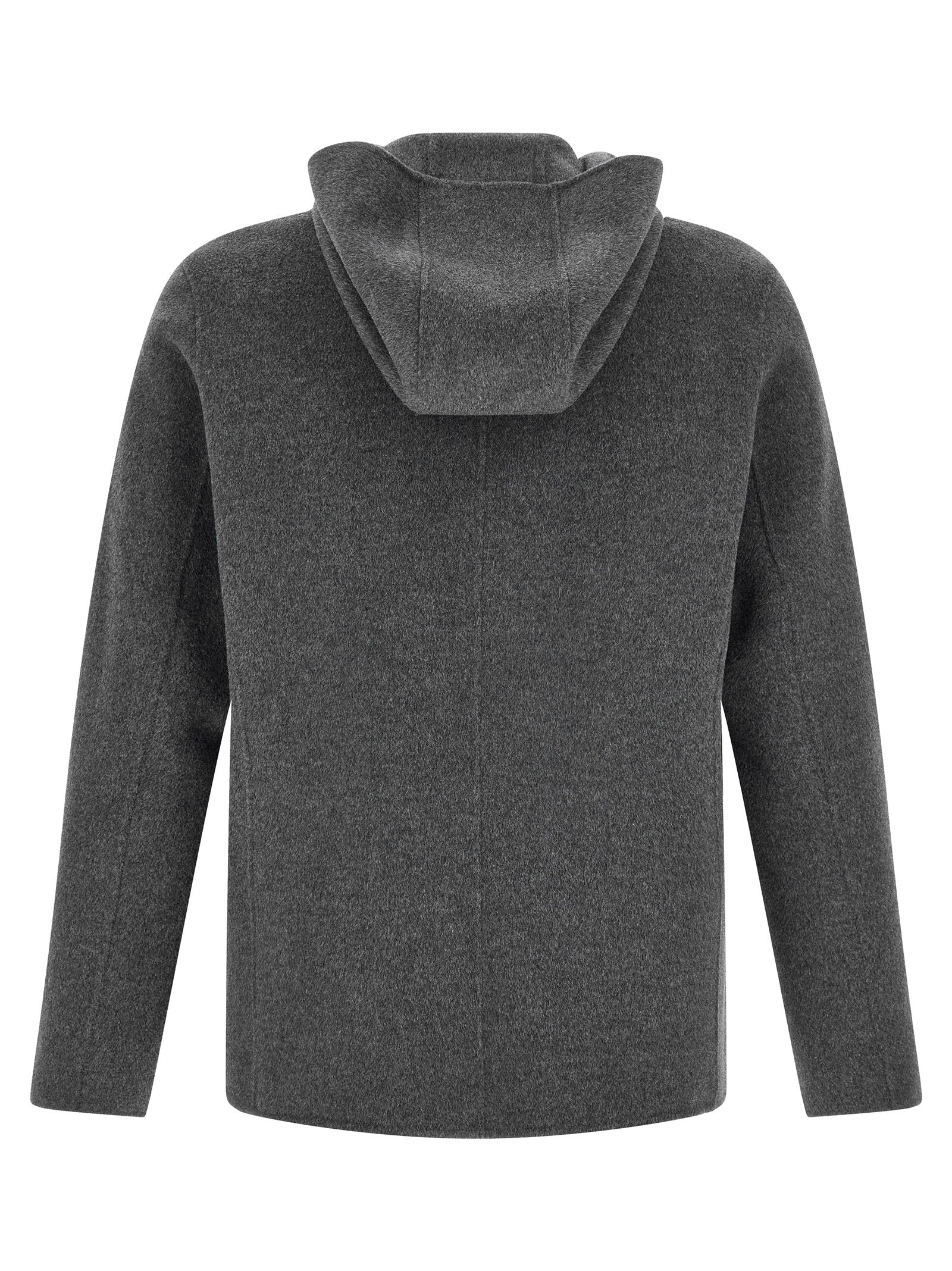 GIORGIO BRATO Gray Wool Full-Length Men's Jacket