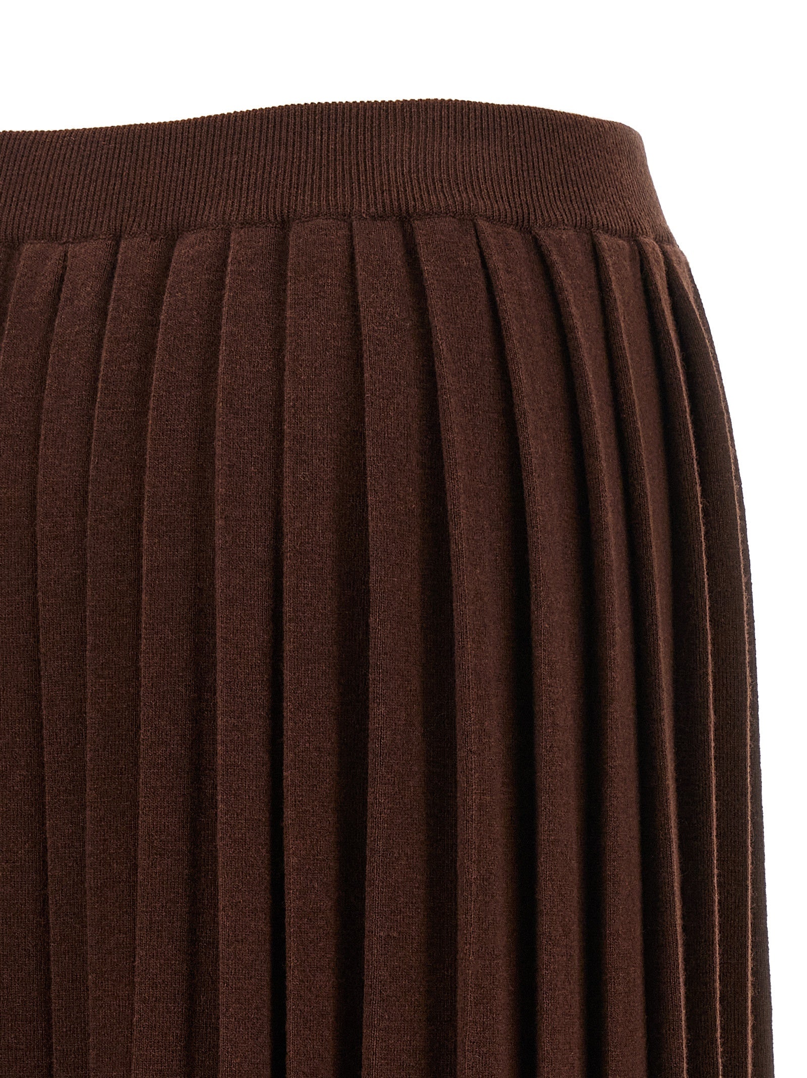 Fabiana Filippi Brown Virgin Wool Midi Women's Skirt