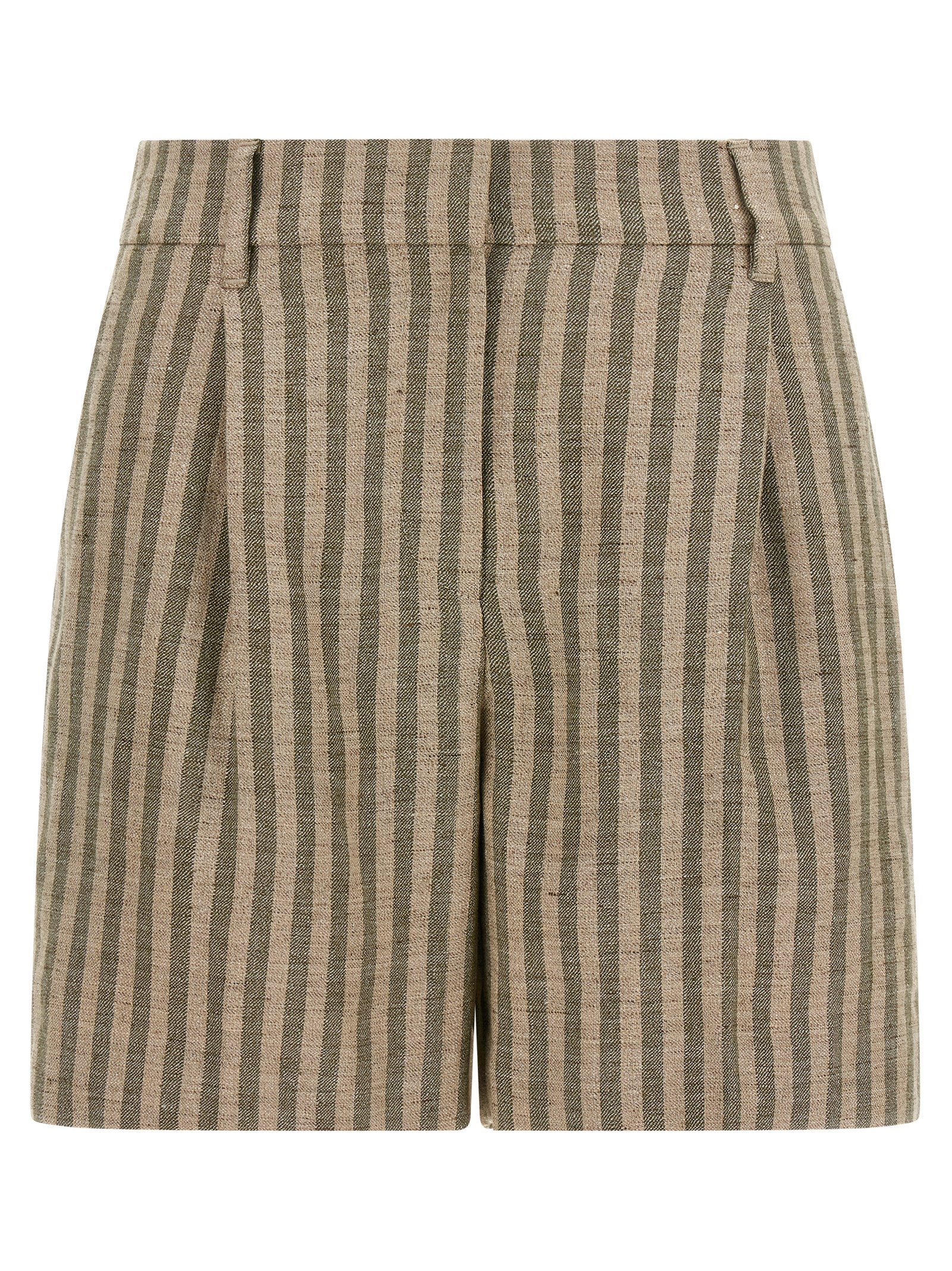Brunello Cucinelli Bicolor Linen Bermuda Women's Shorts