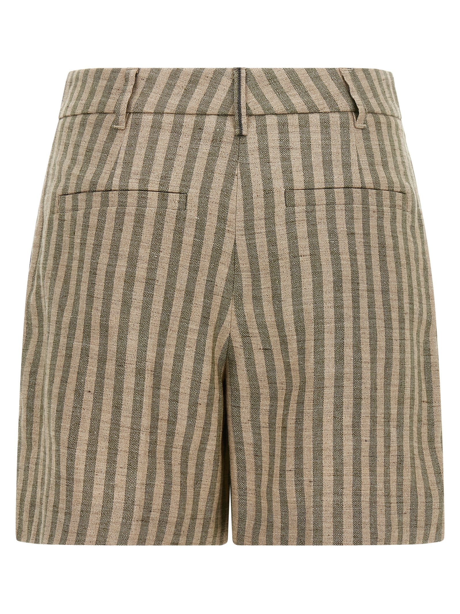 Brunello Cucinelli Bicolor Linen Bermuda Women's Shorts