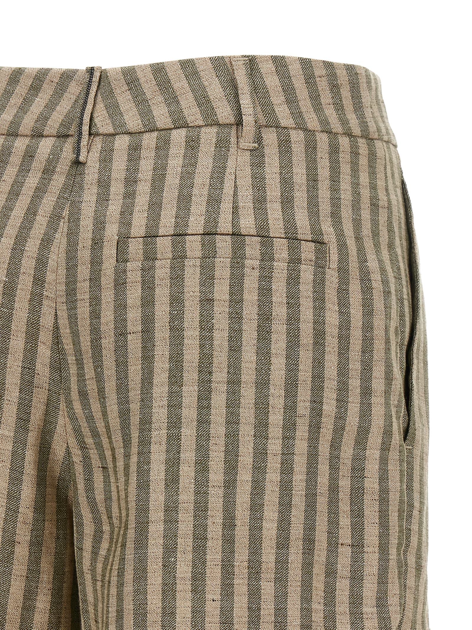 Brunello Cucinelli Bicolor Linen Bermuda Women's Shorts