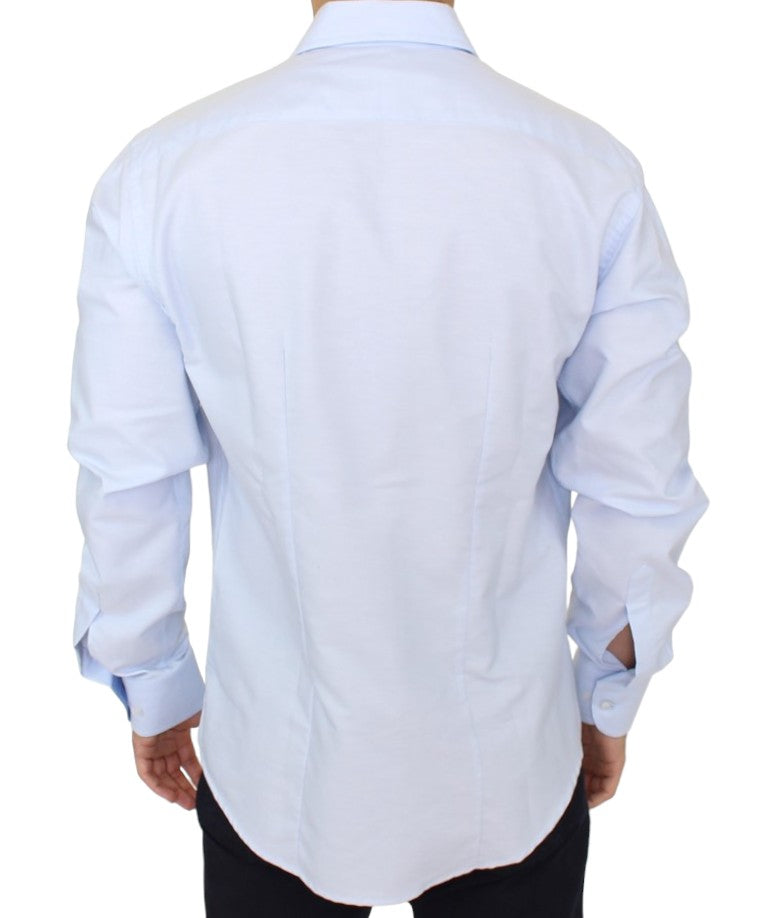 Cavalli Elegant Light Blue Italian Cotton Men's Shirt