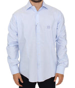 Cavalli Elegant Light Blue Italian Cotton Men's Shirt