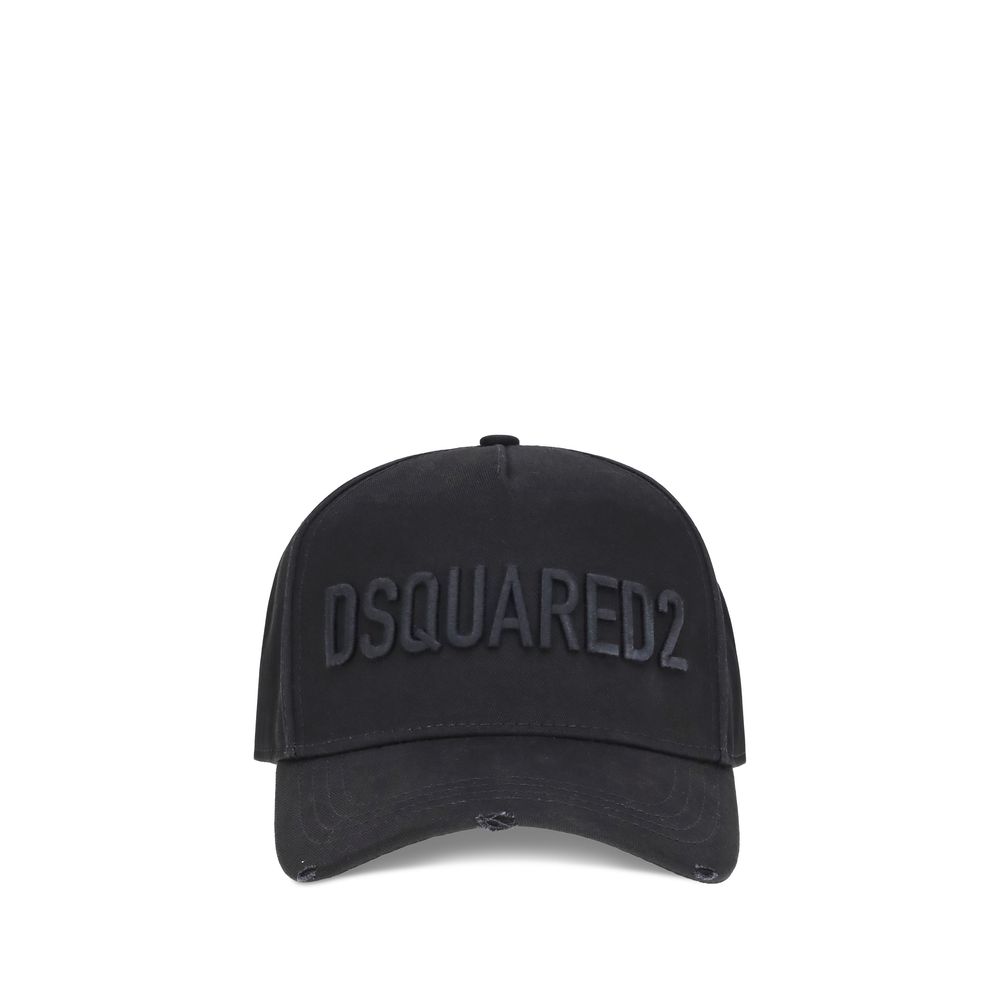 Dsquared² Black Cotton Cap (Baseball Men's Hat)