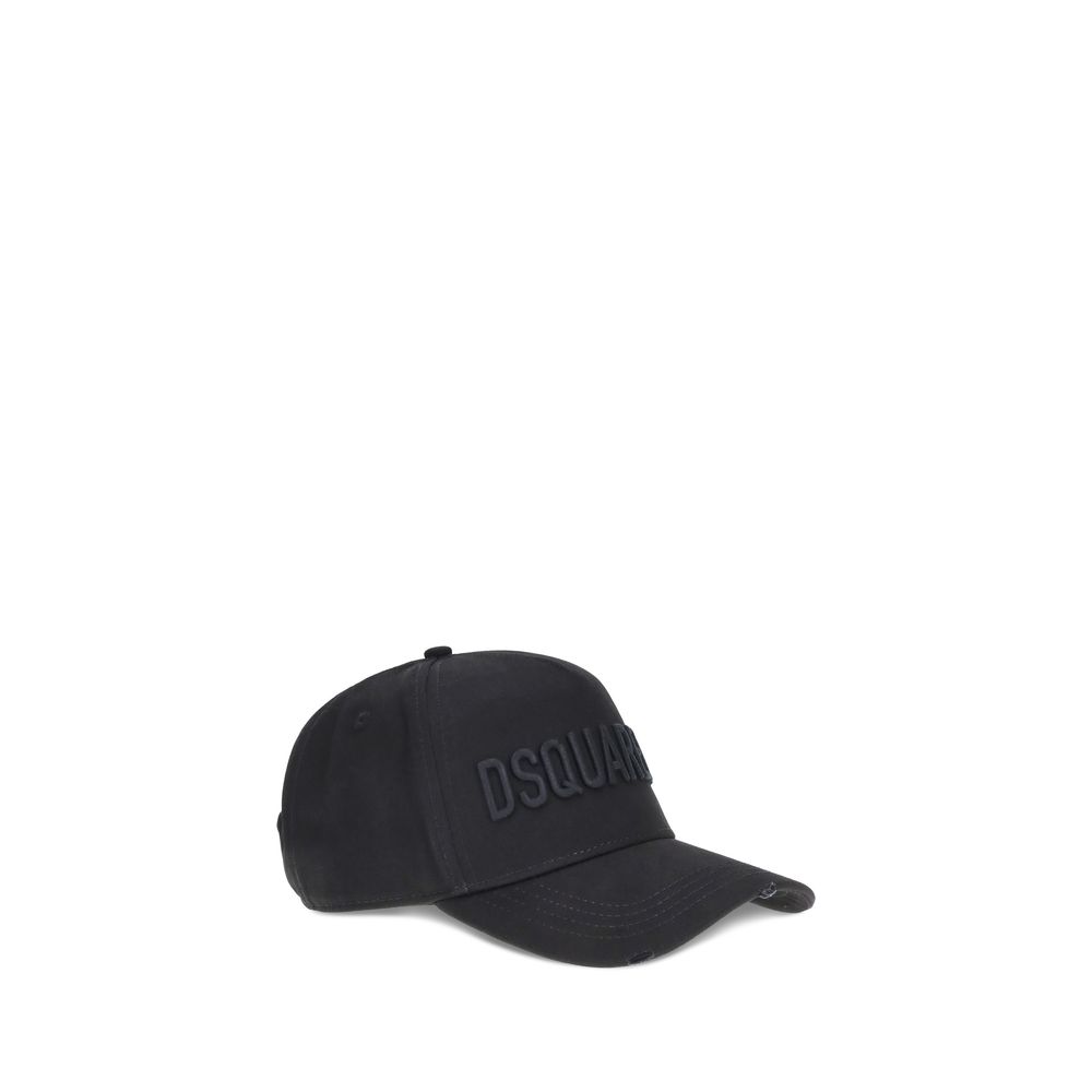 Dsquared² Black Cotton Cap (Baseball Men's Hat)