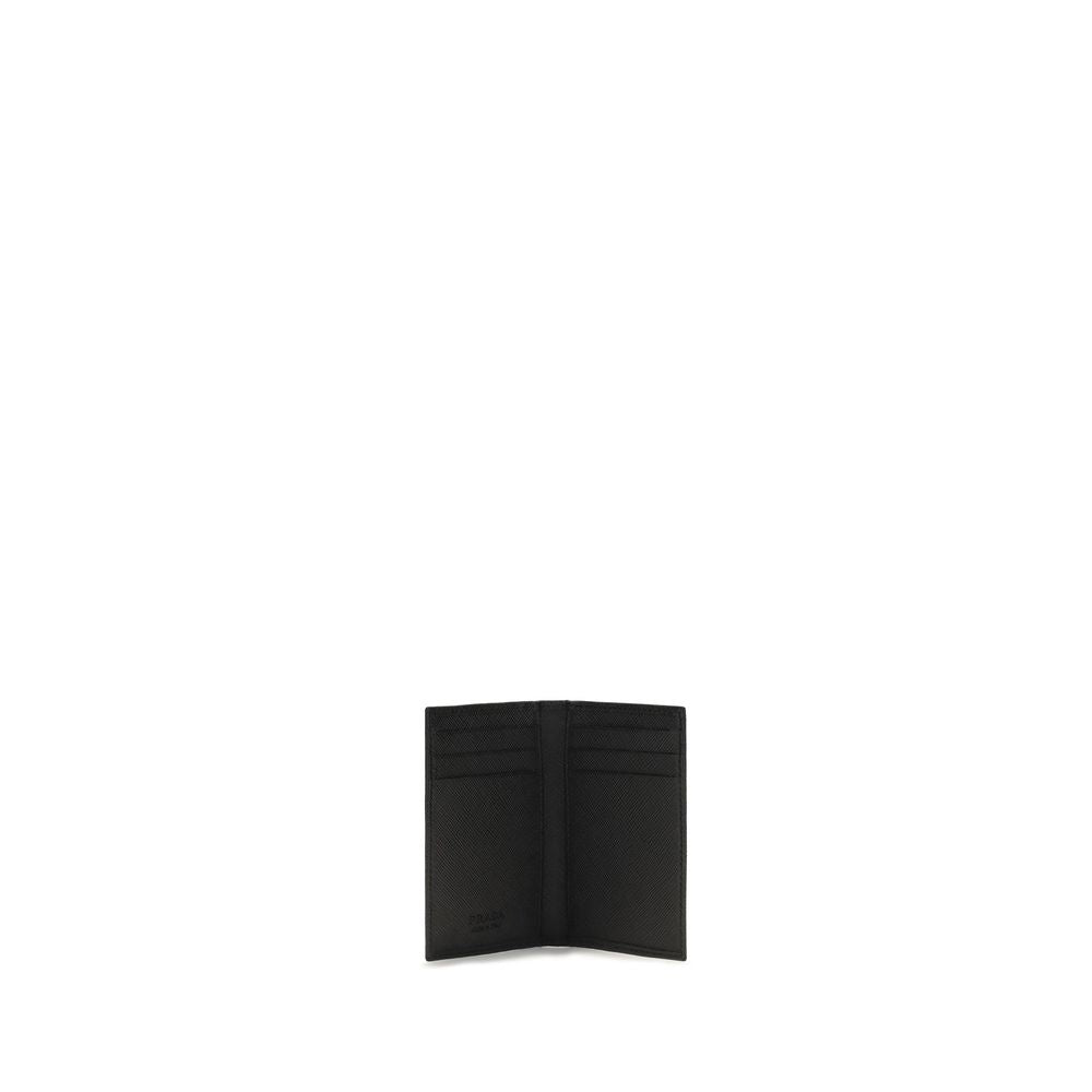 Prada Black Calf Leather Bos Taurus Men's Wallet