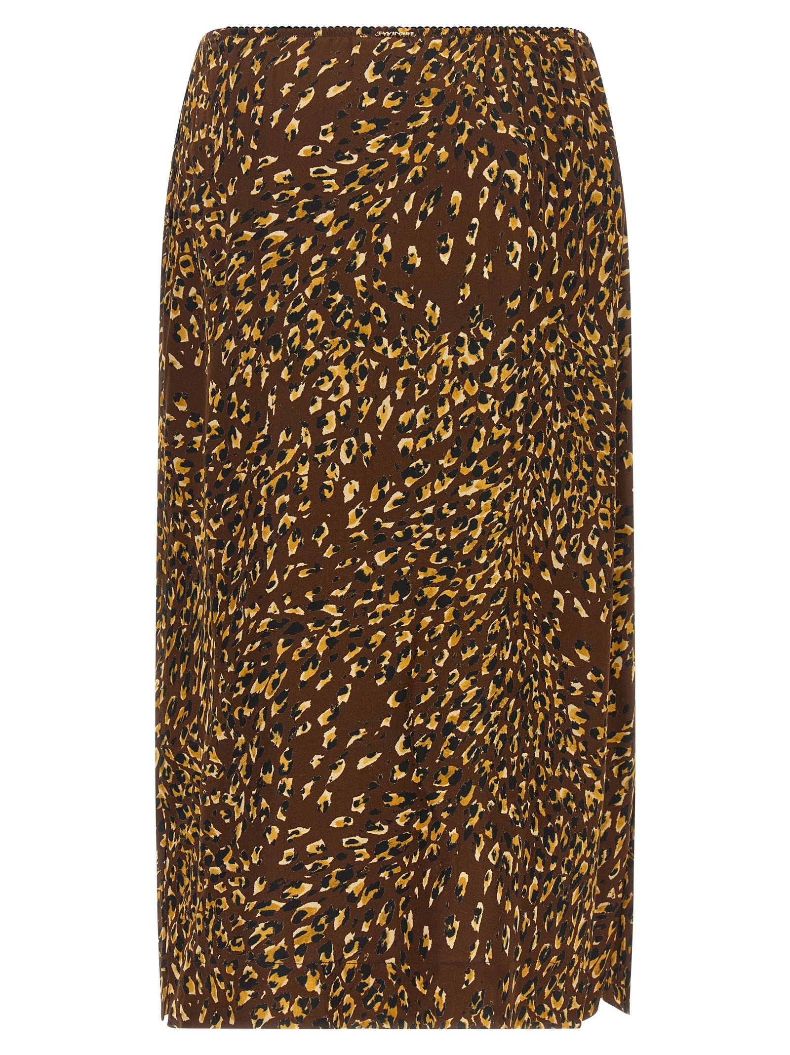 Twinset Brown Viscose Midi Women's Skirt
