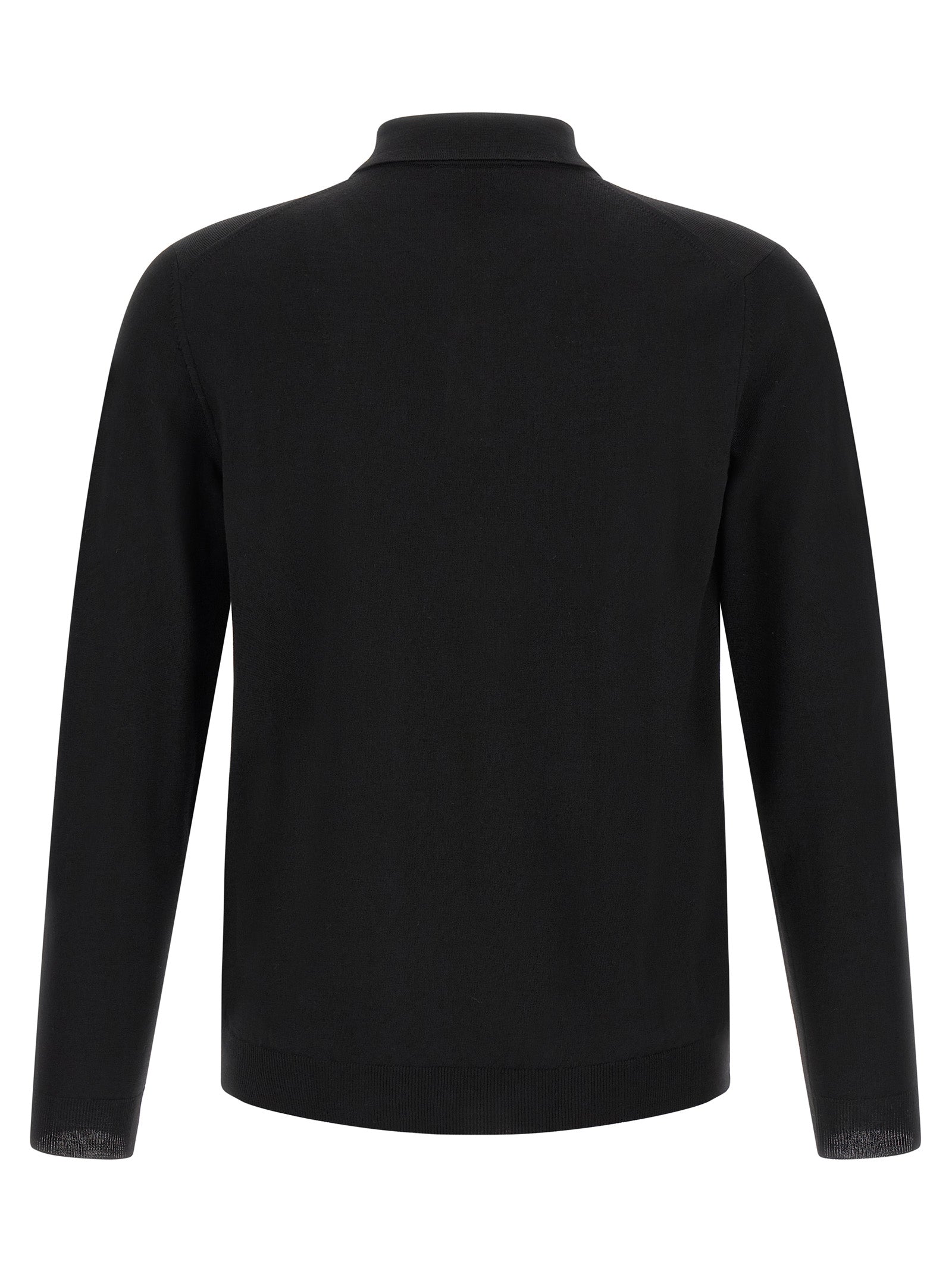ZANONE Black Virgin Wool Polo Men's Shirt