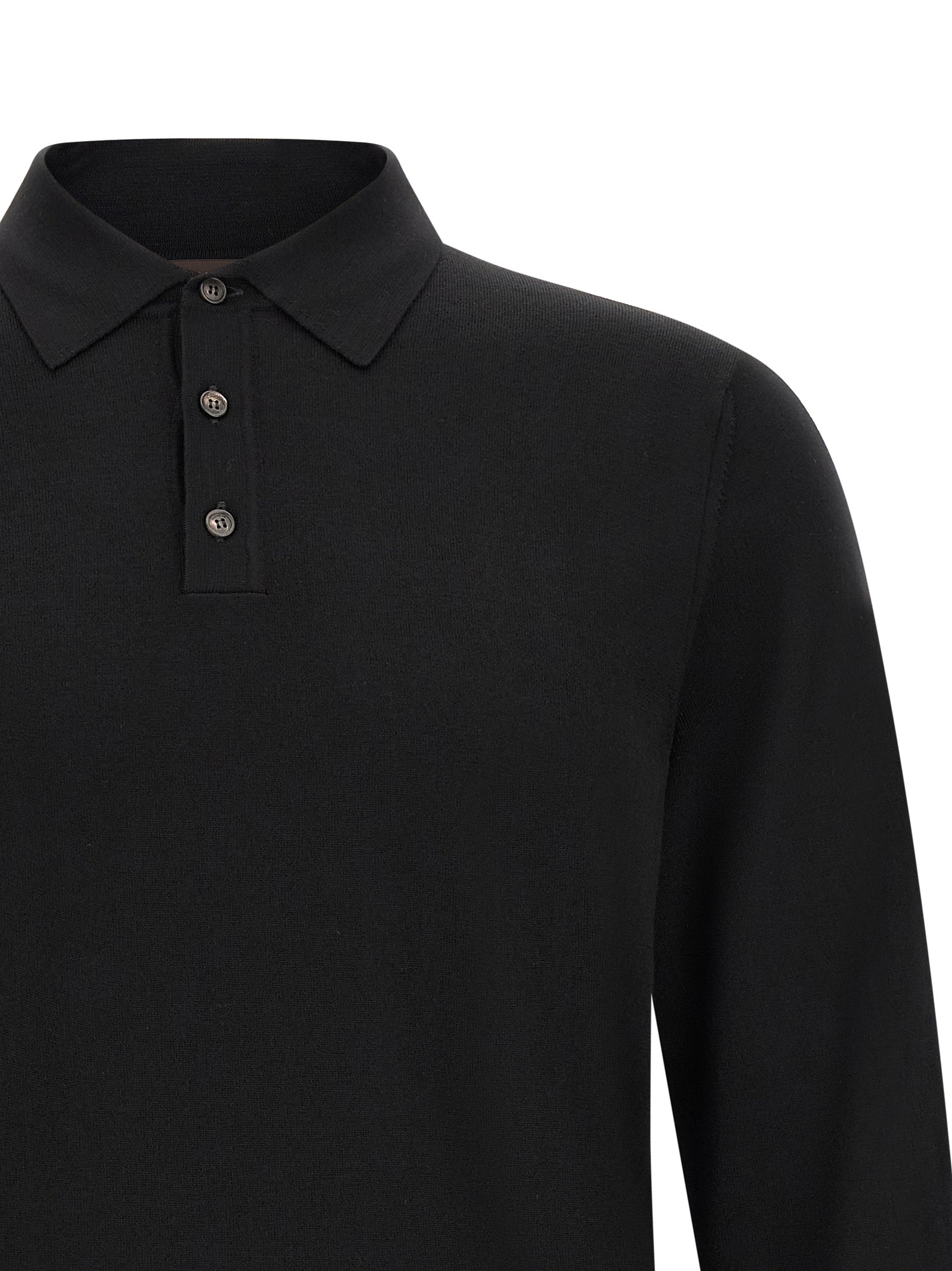 ZANONE Black Virgin Wool Polo Men's Shirt