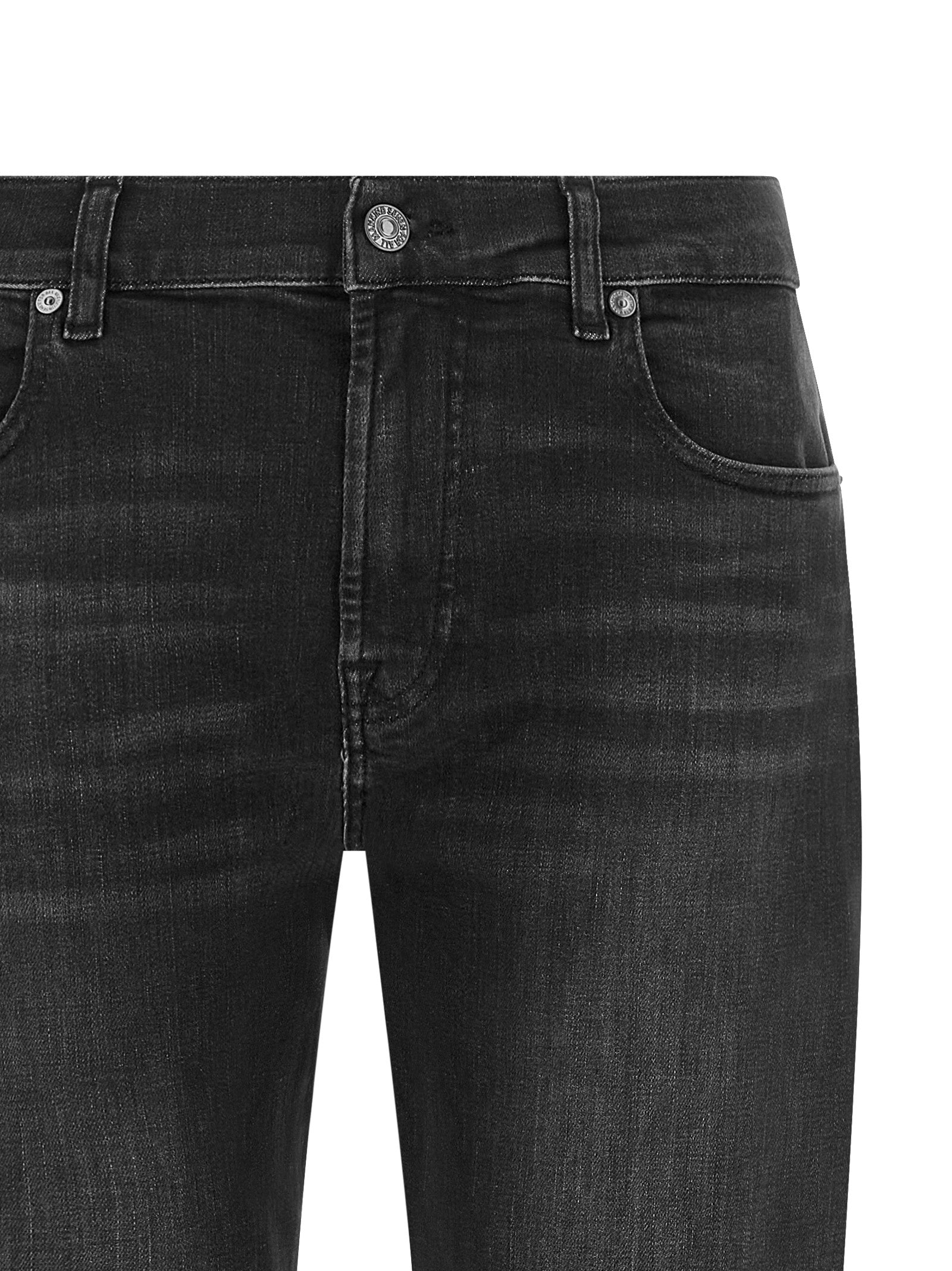 7 For All Mankind Black Cotton Relaxed Fit Women's Jeans