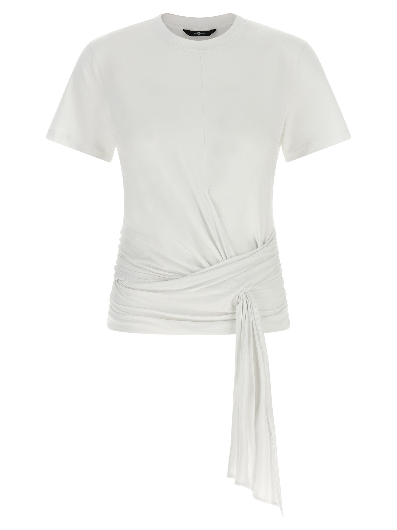 7 For All Mankind White Lyocell Women's T-Shirt