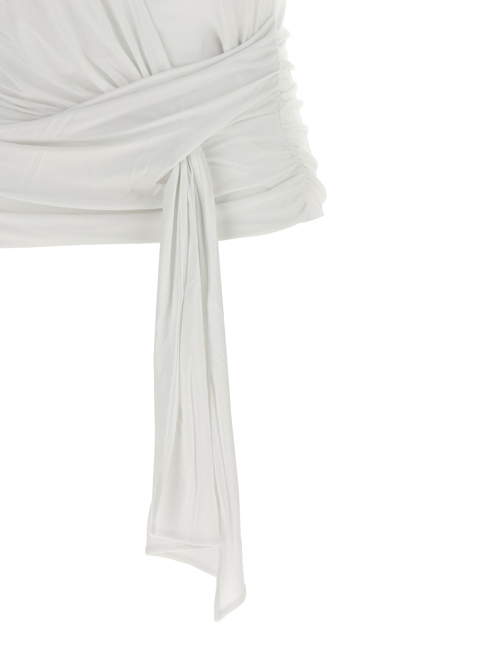 7 For All Mankind White Lyocell Women's T-Shirt